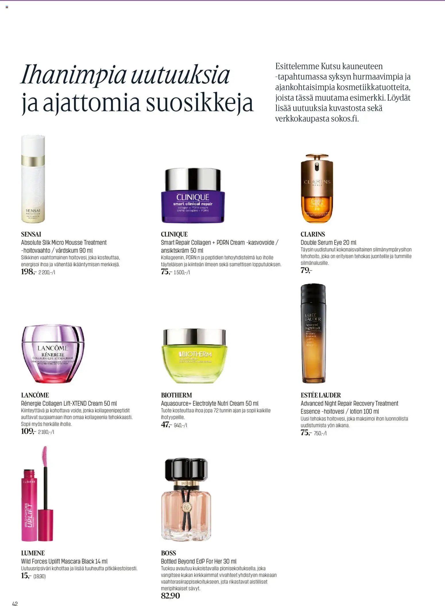 Sokos tarjoukset - Emotion – voimassa 31/08/2026 alkaen | Sivu: 42 | Tuotteet: Tuoksu, Mousse, Kasvovoide