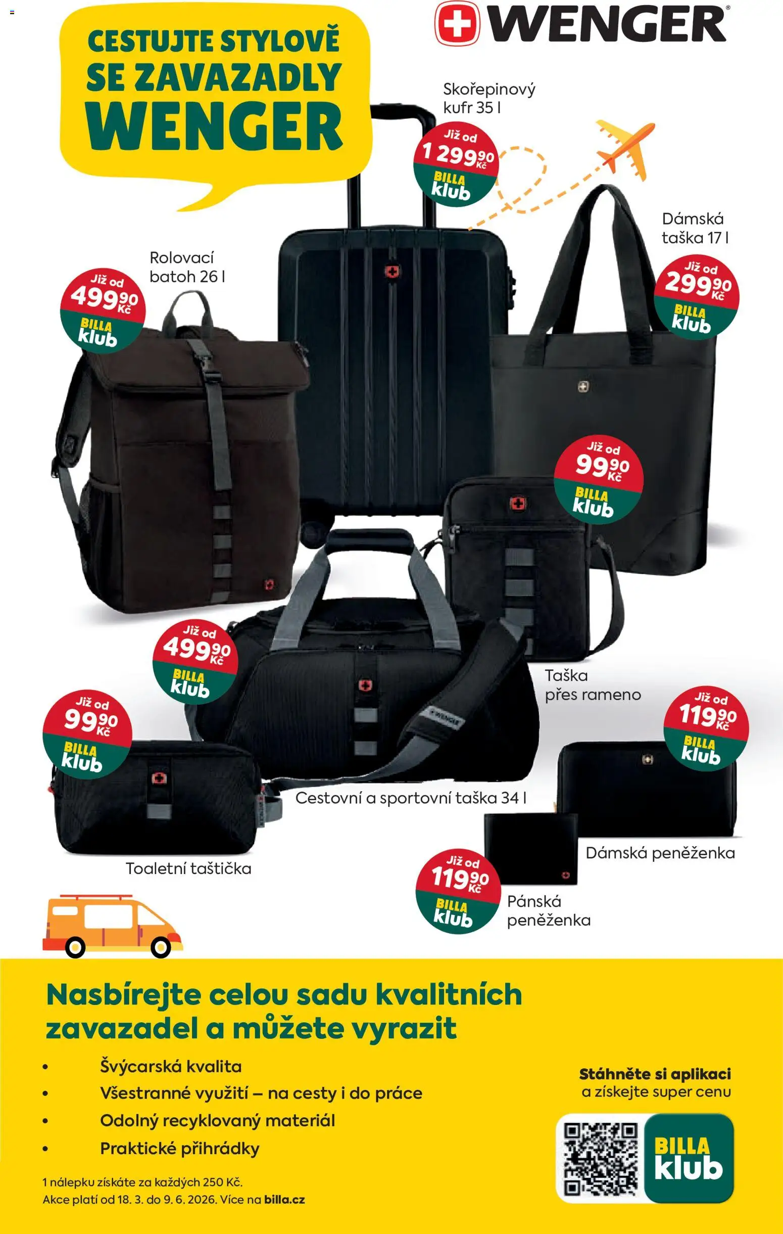 Billa Velký leták od 06.05.2026 | Strana: 22 | Produkty: Batoh, Peněženka, Kufr, Wenger
