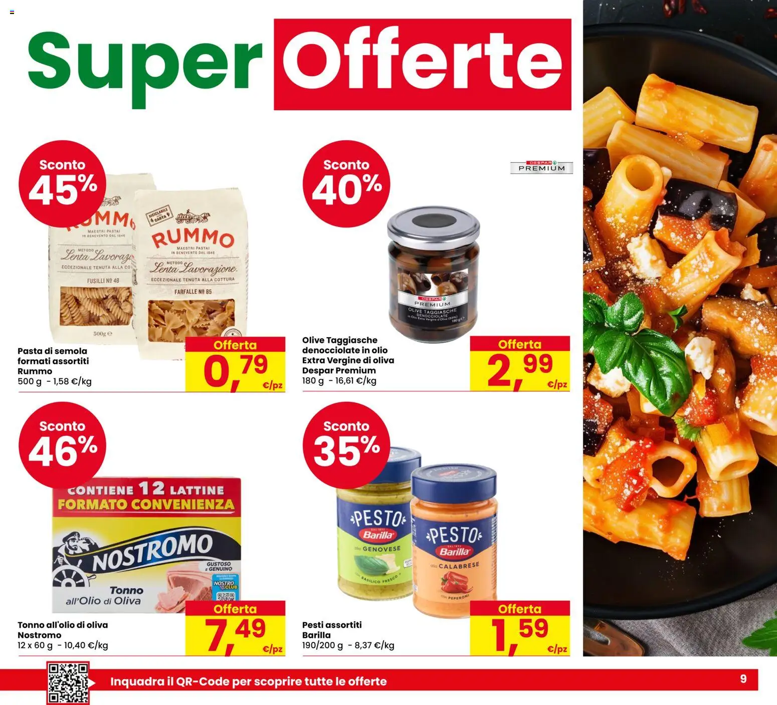 Volantino Eurospar del 06/08/2026 | Pagina: 9 | Prodotti: Peperoni, Olive, Basilico, Tonno