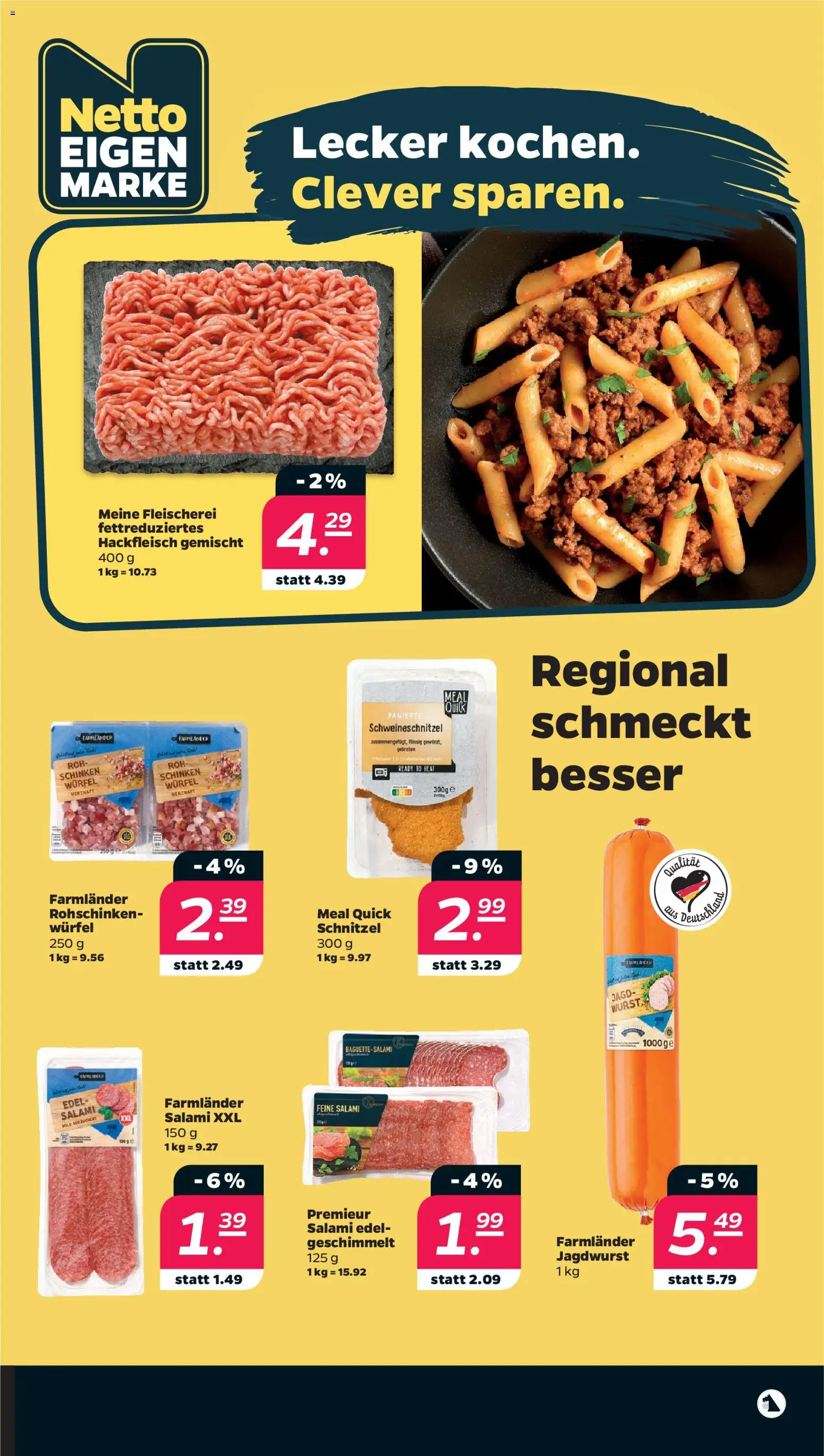 Netto Prospekt – gültig ab 27.07.2026 | Seite: 15 | Produkte: Schnitzel, Wurst, Salami, Schinken