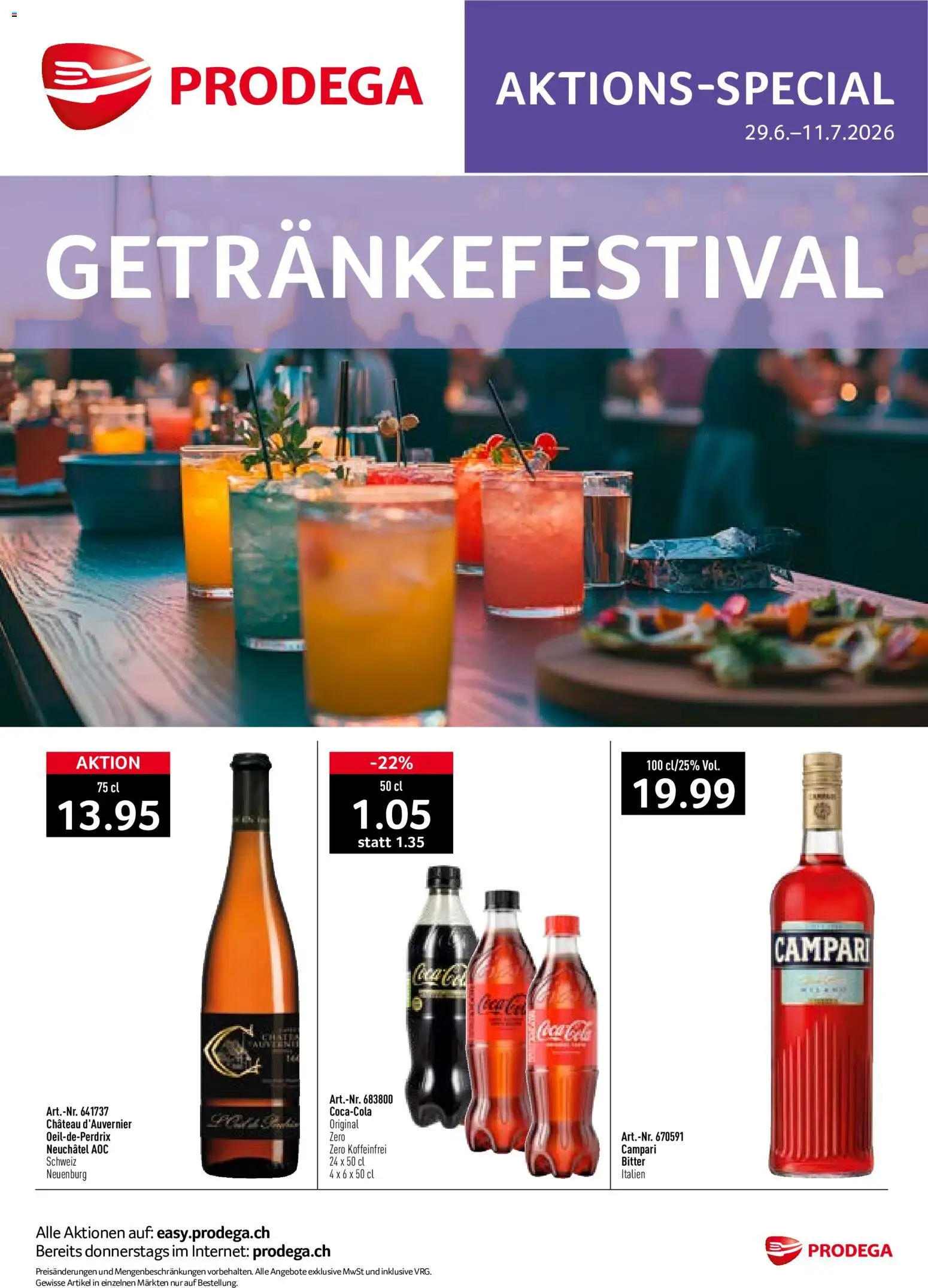 Prodega aktionen Getränkefestival – gültig ab 29.06.2026 | Seite: 1