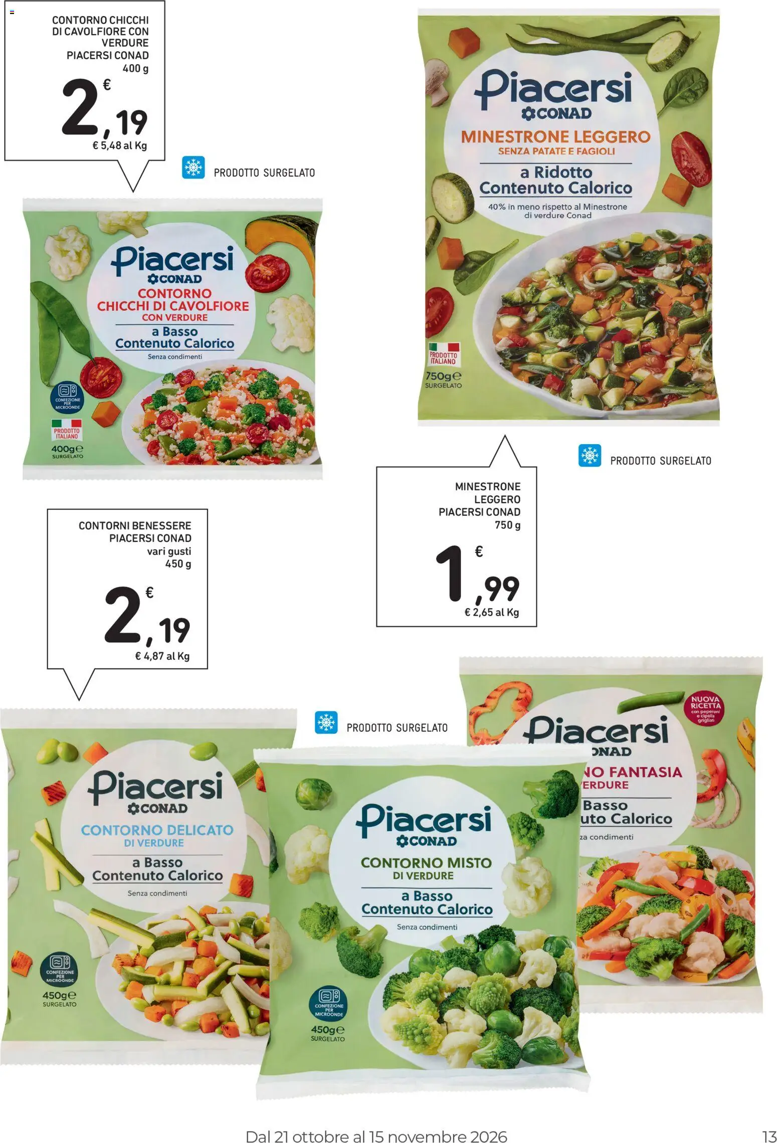 Volantino Spazio Conad del 21/10/2026 | Pagina: 13 | Prodotti: Microonde, Fagioli, Verdure, Cipolla