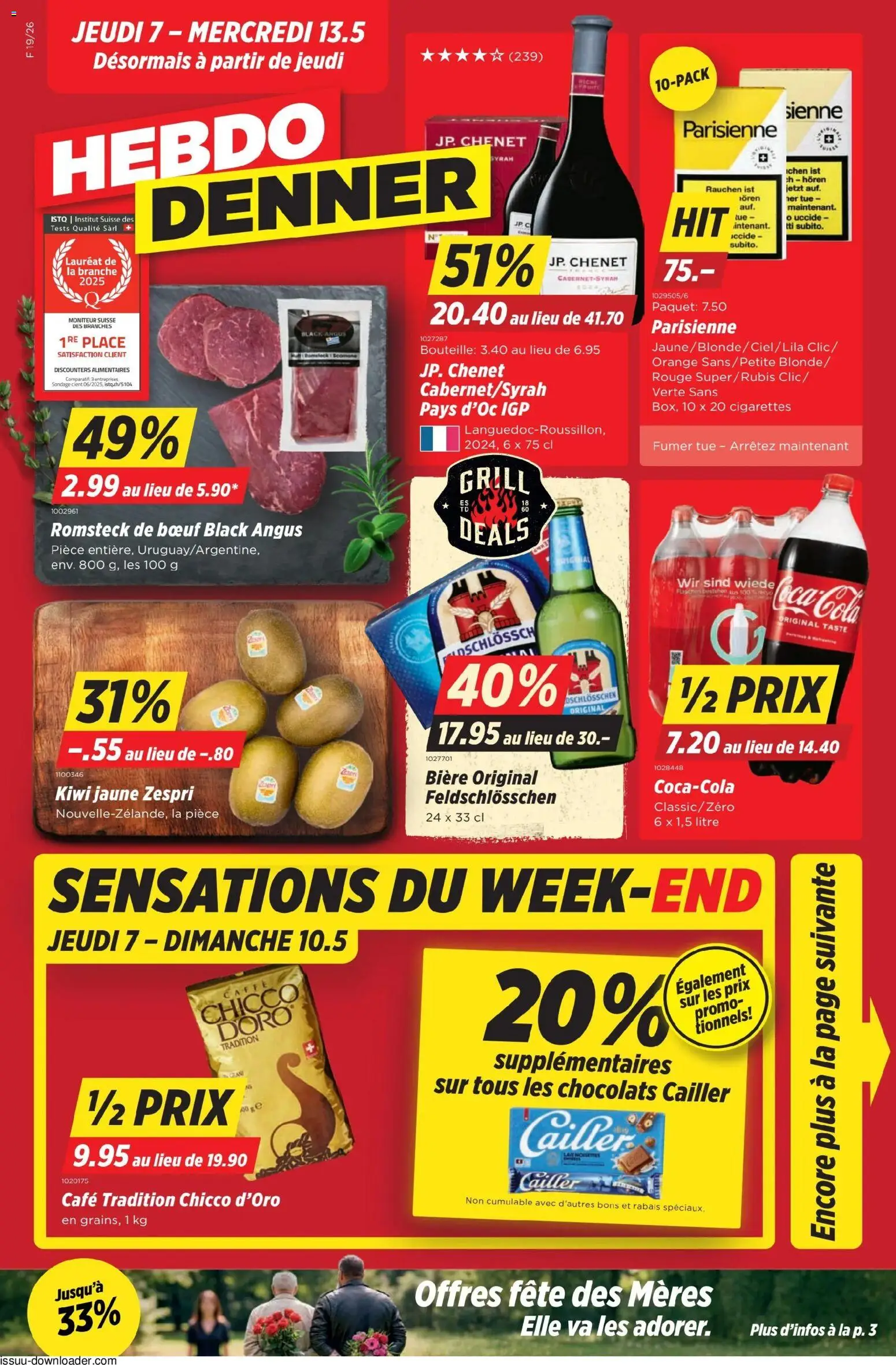 Denner aktionen FR – gültig ab 07.05.2026 | Seite: 1 | Produkte: Rouge, Kiwi, Grill