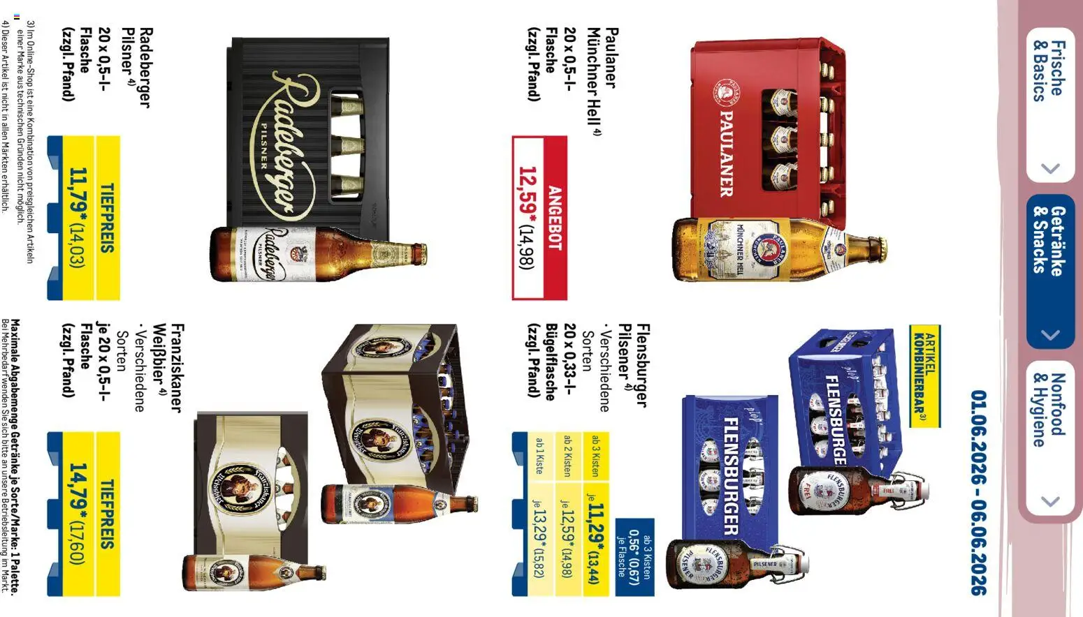 Metro Prospekt – gültig ab 01.06.2026 | Seite: 30 | Produkte: Franziskaner, Weißbier, Radeberger pilsner, Paulaner