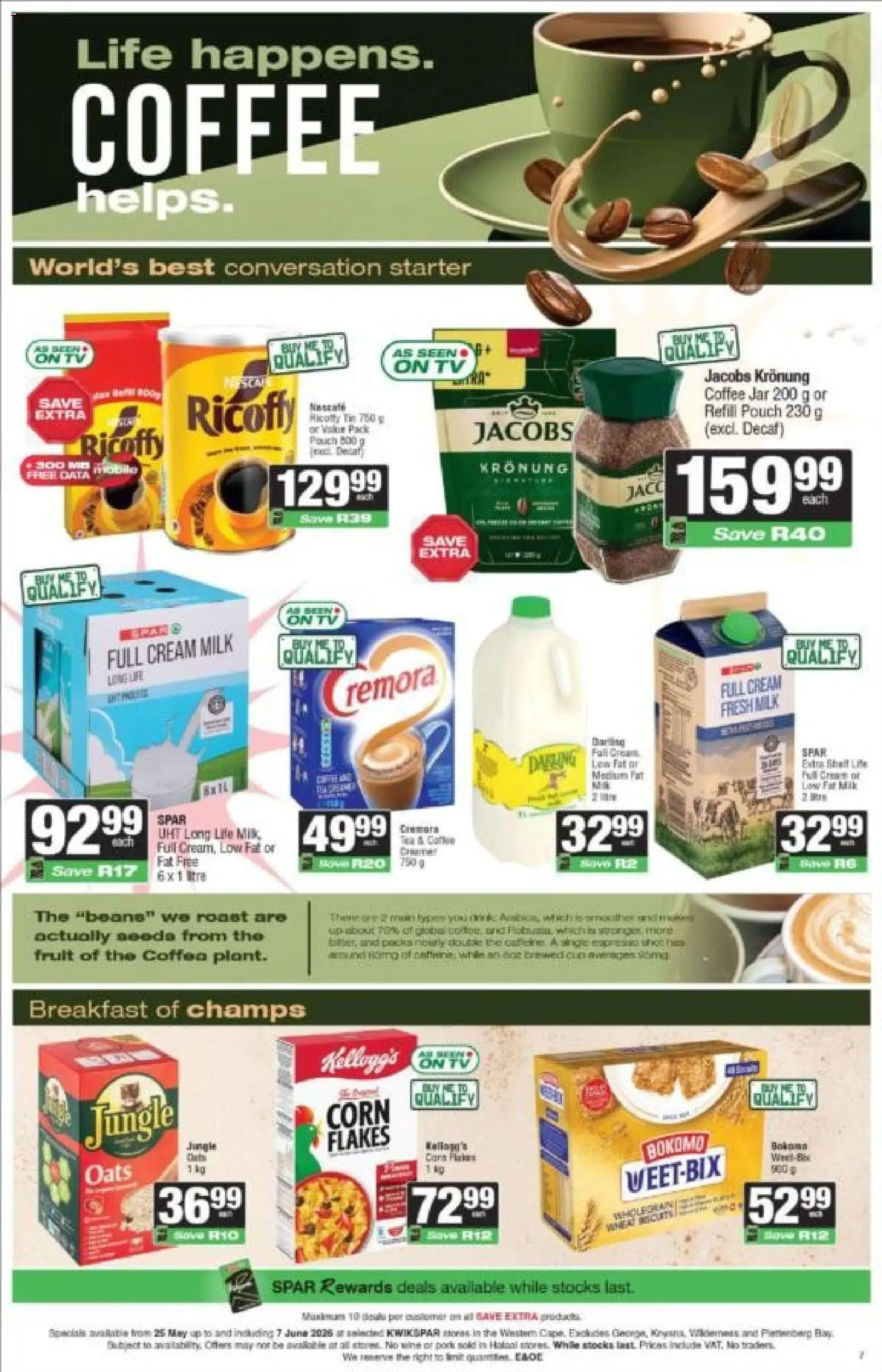 New KWIKSPAR catalogue – valid from 25.05.2026 | Page: 3 | Products: TV, Pork, Cream, Flakes