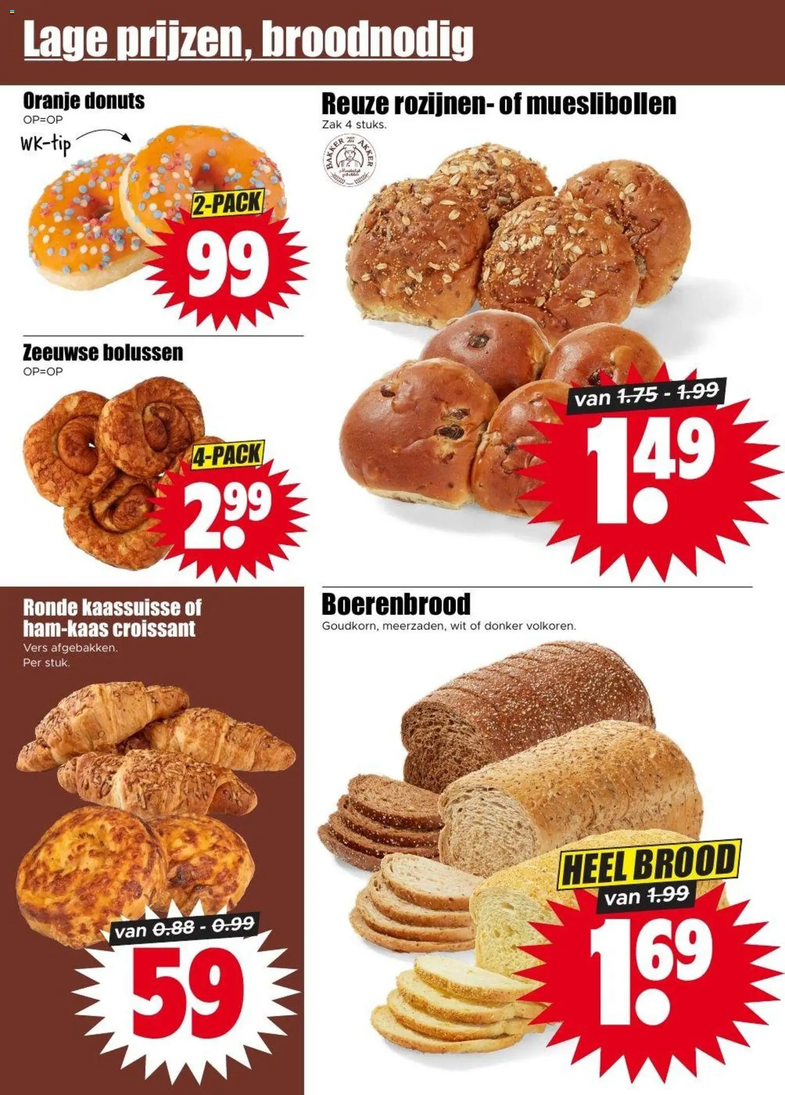{H1} | Pagina: 6 | Producten: Brood, Donuts, Rozijnen, Zak