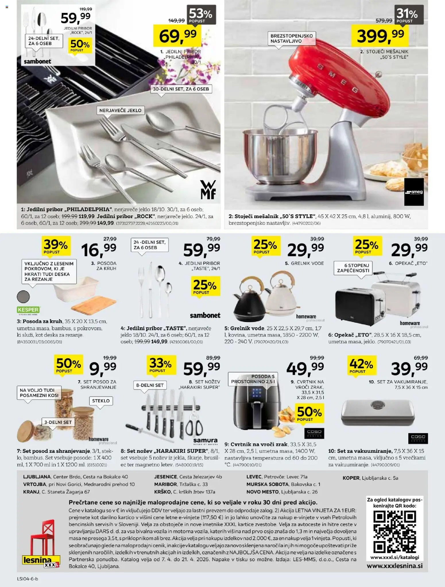 Novi XXXL Lesnina katalog ponudbe – veljaven od 07.04.2026 | Stran: 24 | Izdelki: Mesalnik, Pribor, Kruh, Grelnik vode