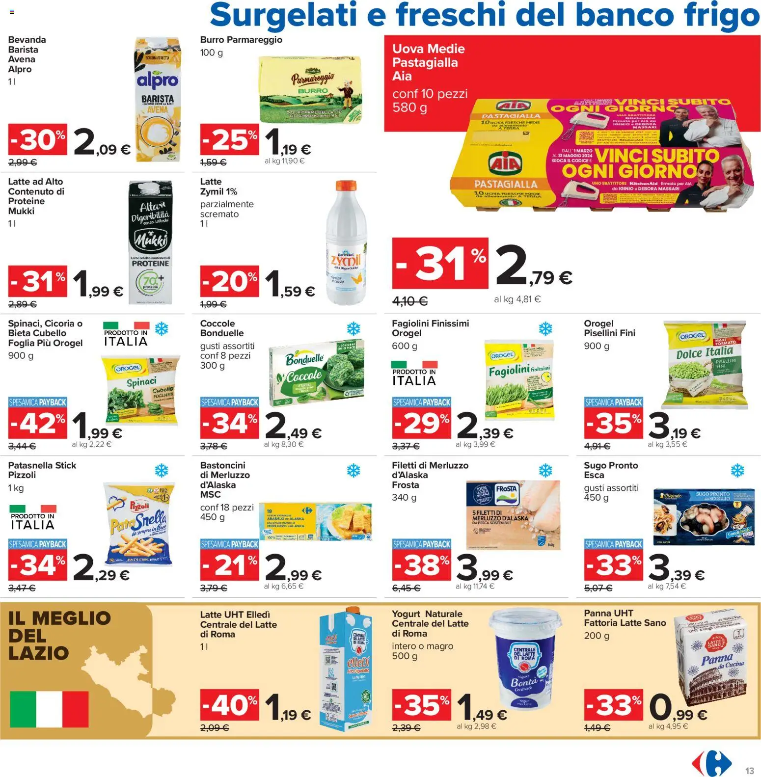 Volantino Carrefour del 13/07/2026 | Pagina: 13 | Prodotti: Yogurt, Sbattitore, Burro, Sugo