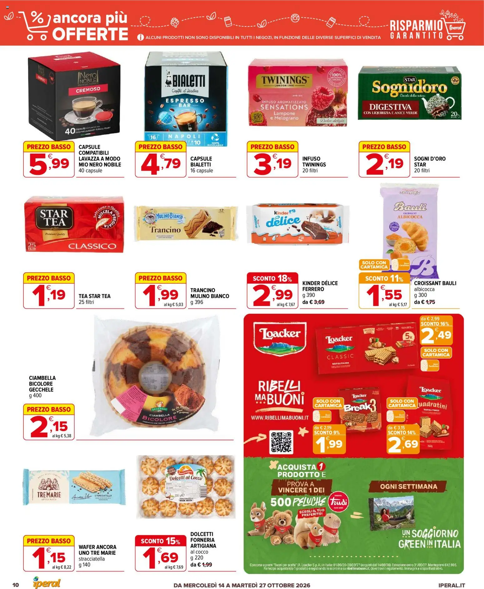 Volantino Iperal del 14/10/2026 | Pagina: 10 | Prodotti: Ciambella, Caffè, Melograno, Basso