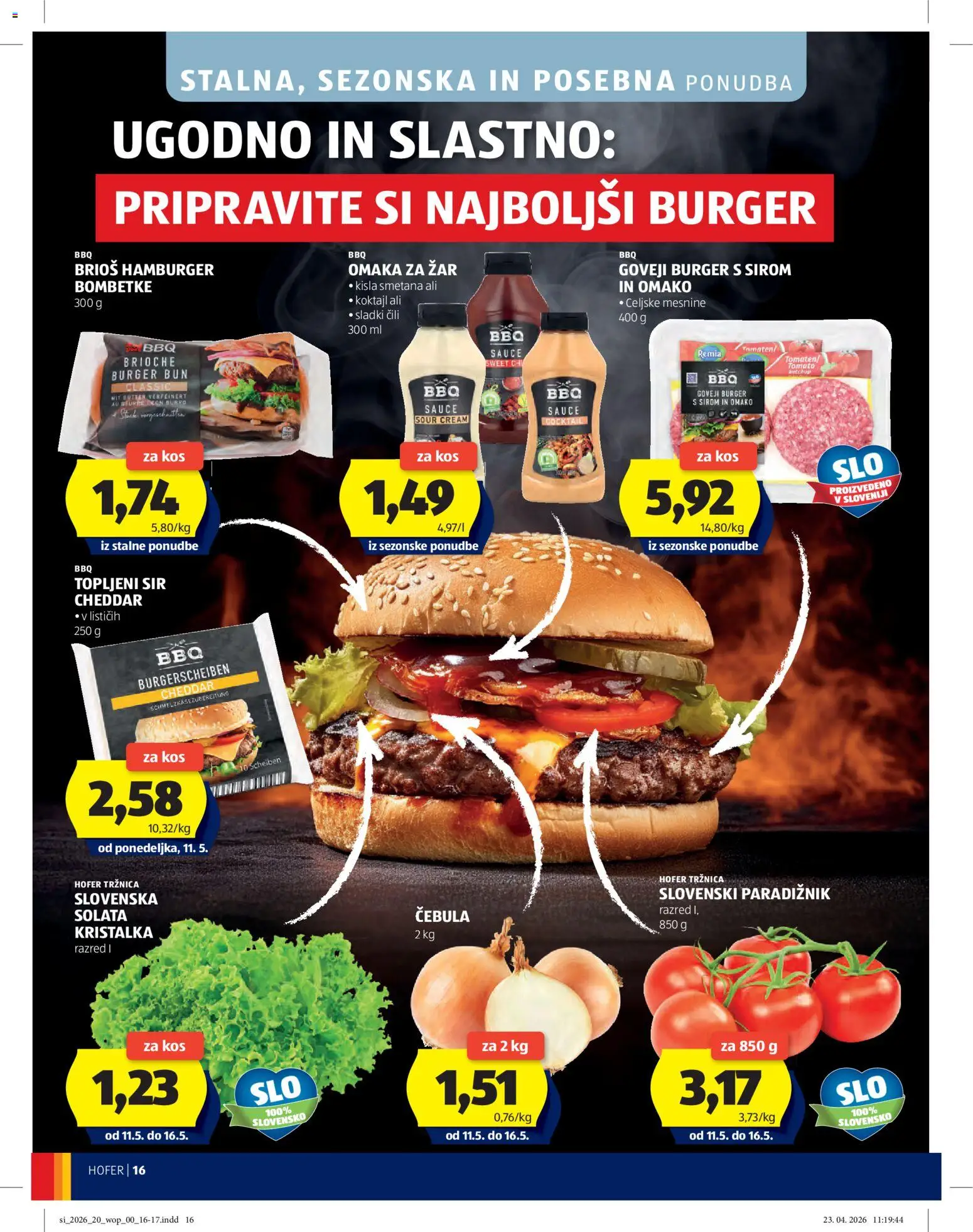Hofer SI katalog | vrijedi od 06.05.2026 | Stranica: 16 | Proizvodi: Sir, Čili, Hamburger