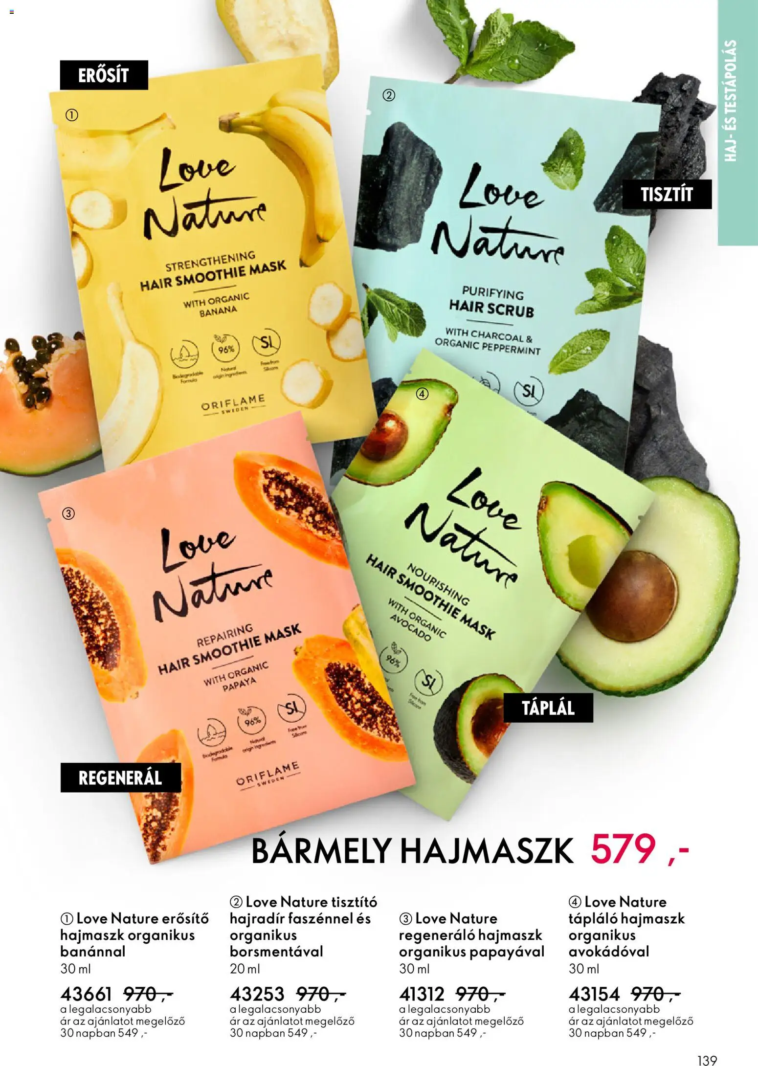 Oriflame akciós ujság - amely érvényes a következő dátumtól: 27.05.2026 | Oldal: 139 | Termékek: Hajmaszk, Smoothie, Erősítő