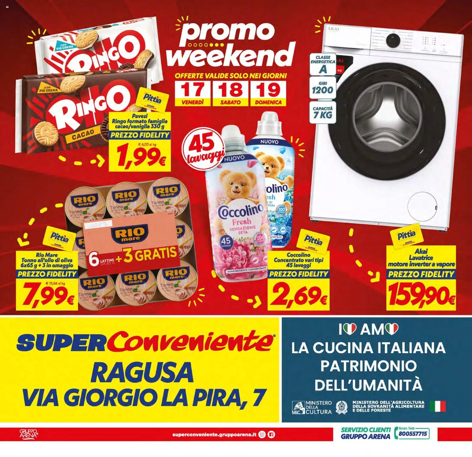Volantino SuperConveniente del 10/07/2026 | Pagina: 24 | Prodotti: Ammorbidente, Lavatrice, Tonno, Cacao