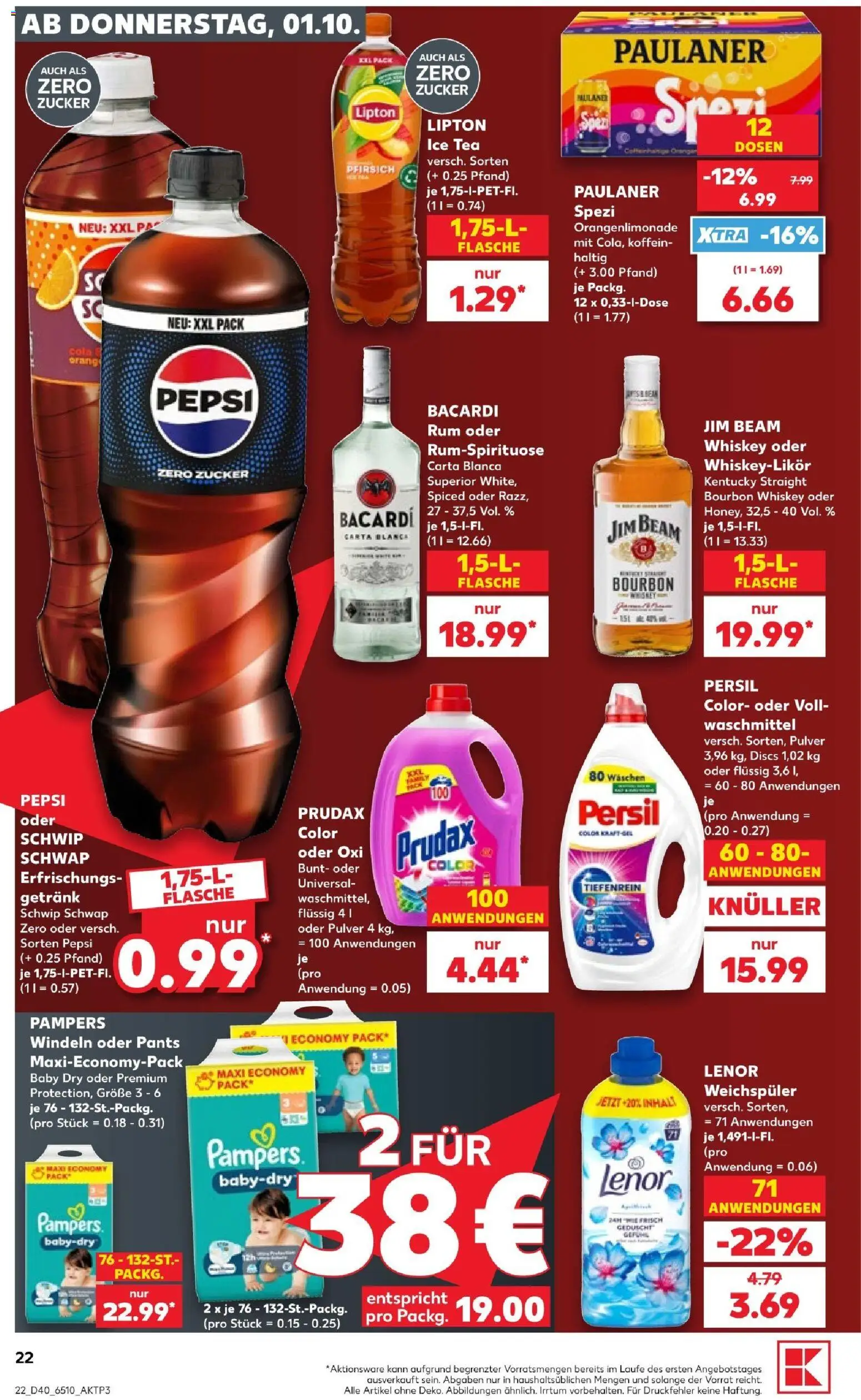 Kaufland Prospekt Köln – gültig ab 01.10.2026 | Seite: 26 | Produkte: Rum, Waschmittel, Zucker, Whiskey