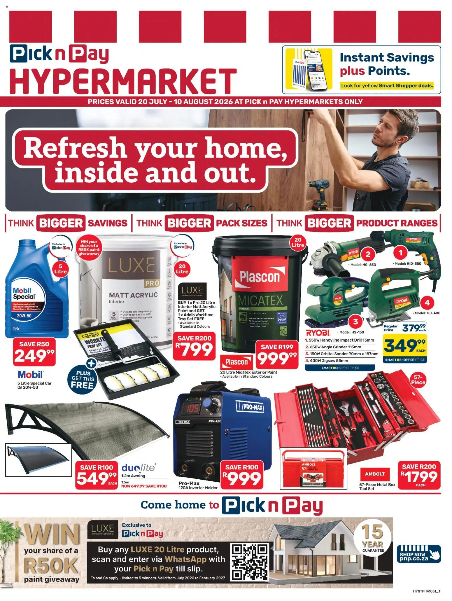 New Pick n Pay catalogue – valid from 20/07/2026 | Page: 1 | Products: Drill, Paint, Box, Oil