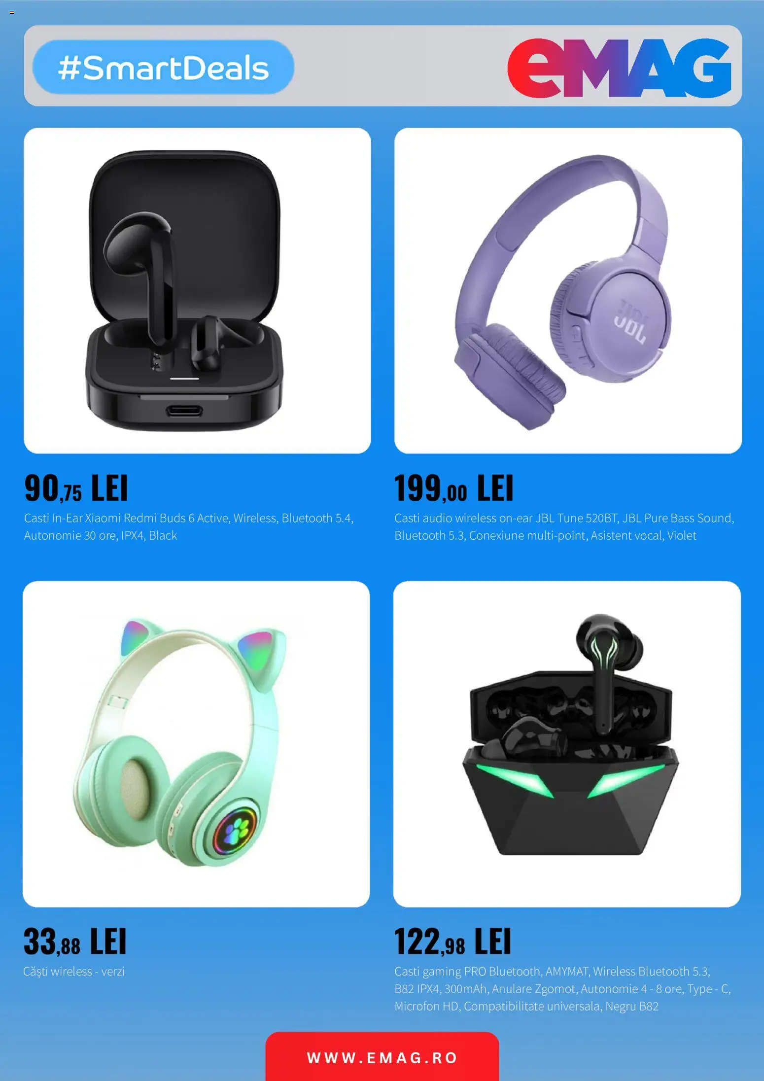 Noul catalog Emag – valabil de la 14.07.2026 | Pagină: 4 | Produse: Audio, Căști, Microfon