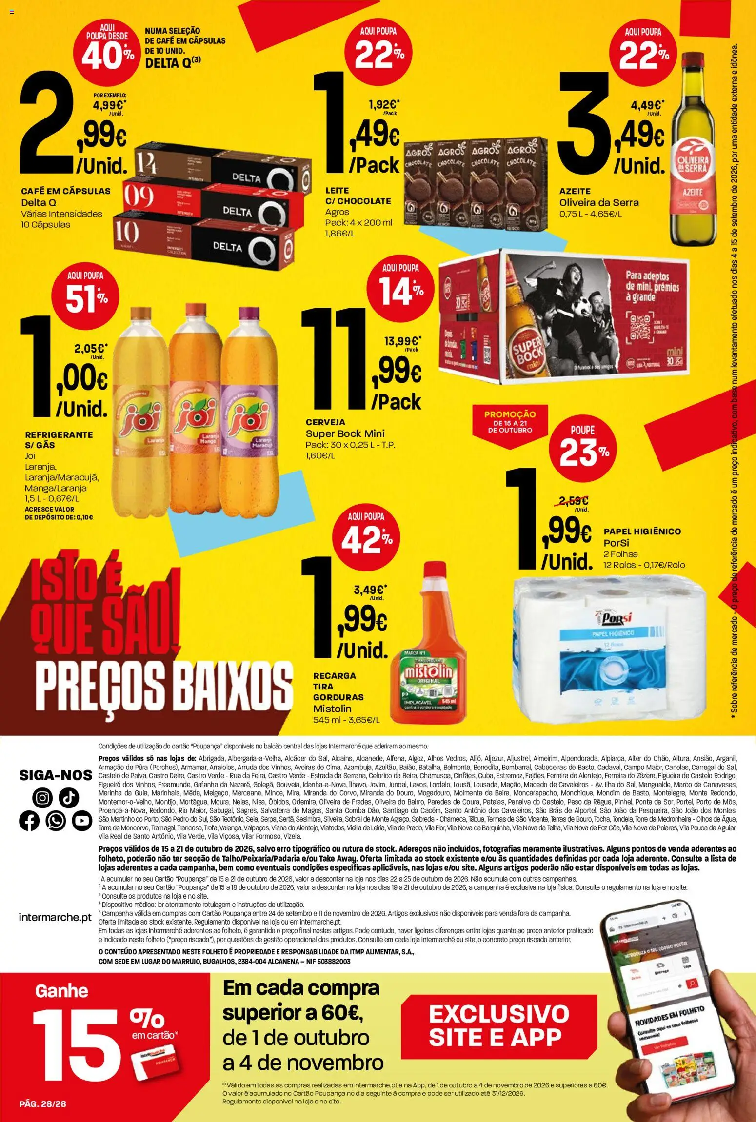 Intermarché folheto Contact │ válido de 15/10/2026 | Página: 28 | Produtos: Refrigerante, Alhos, Base, Chocolate