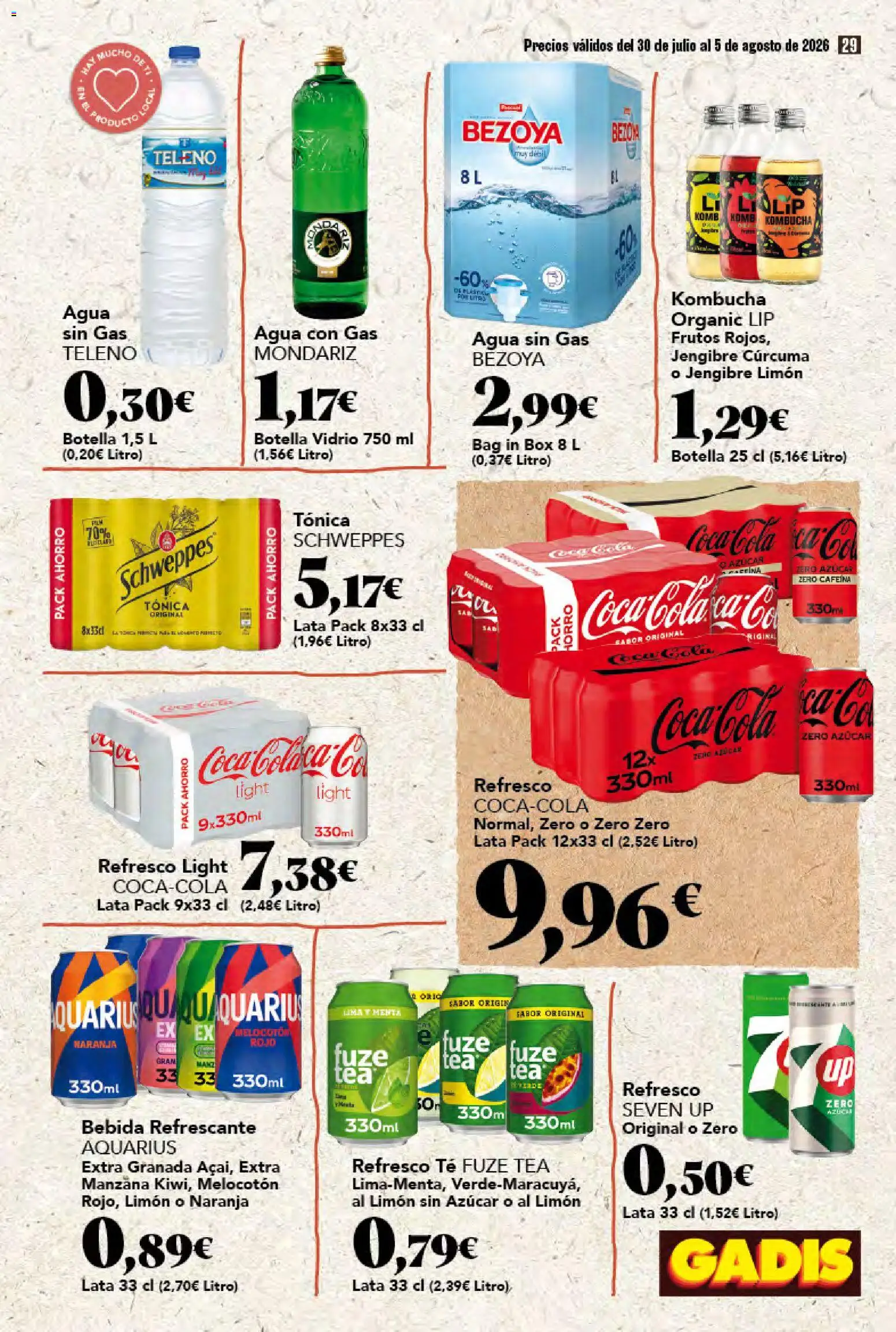 Gadis folleto │ válido desde el 30/07/2026 | Página: 29 | Productos: Lima, Agua con gas, Manzana, Té