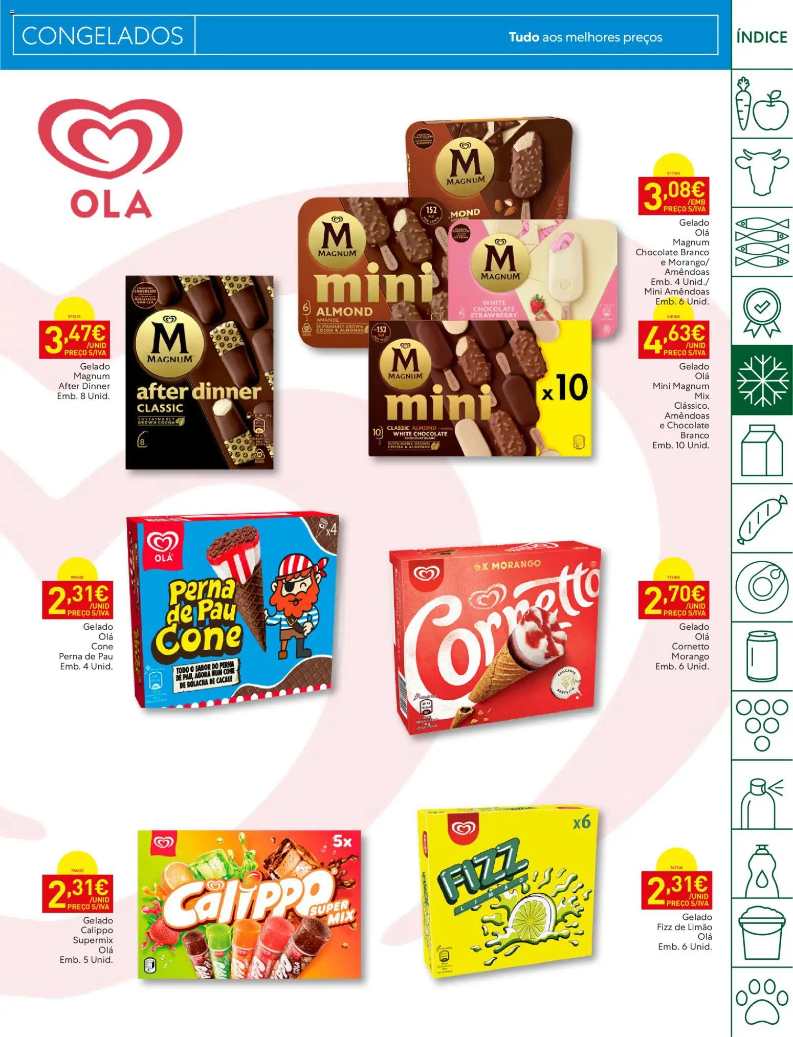Recheio folheto │ válido de 18/08/2026 | Página: 9 | Produtos: Amêndoas, Gelado Magnum, Chocolate branco, Gelado