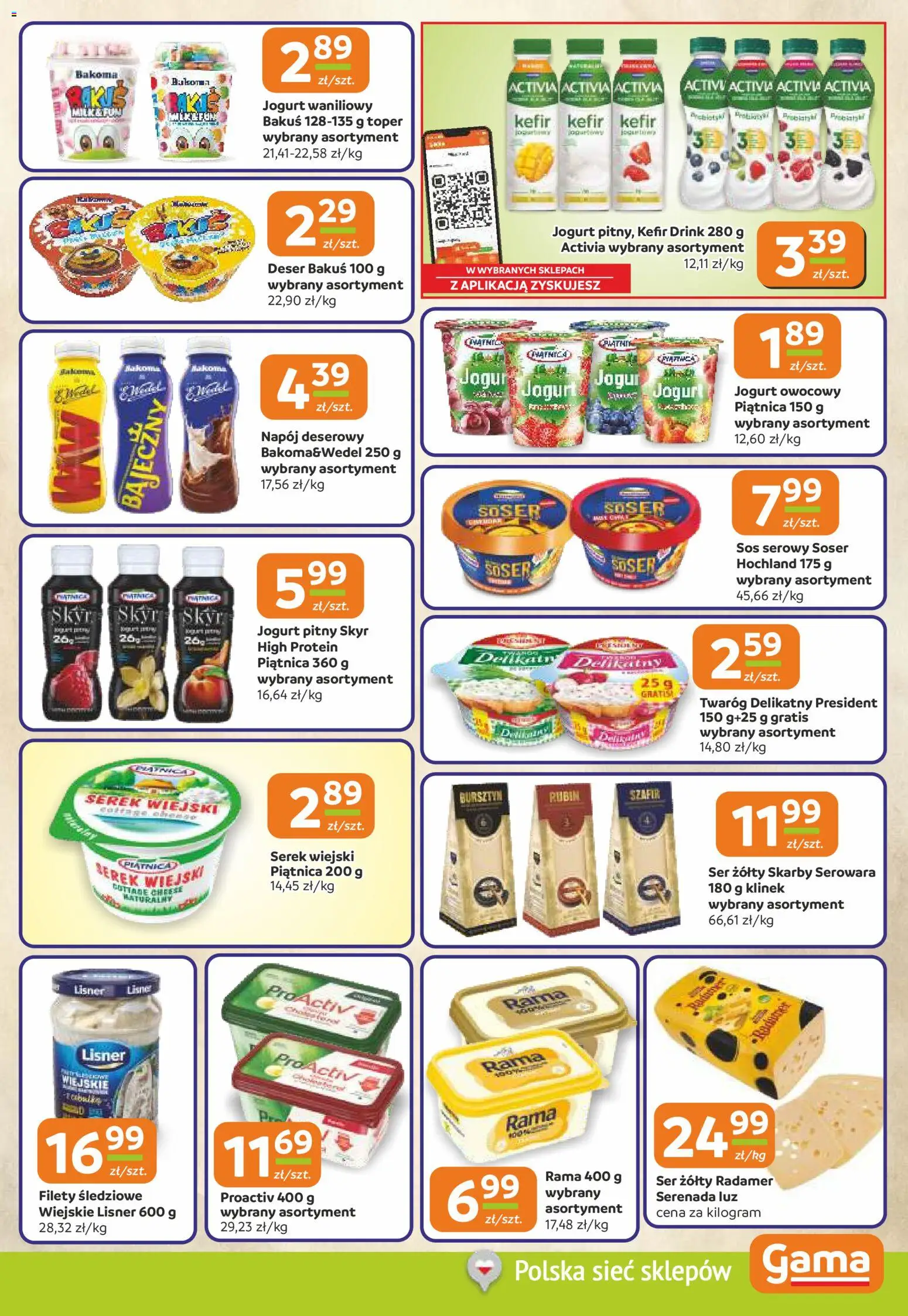 Gama gazetka od 24.09.2026 | Strona: 7 | Produkty: High Protein, Jogurt pitny, Twaróg delikatny president, Deser
