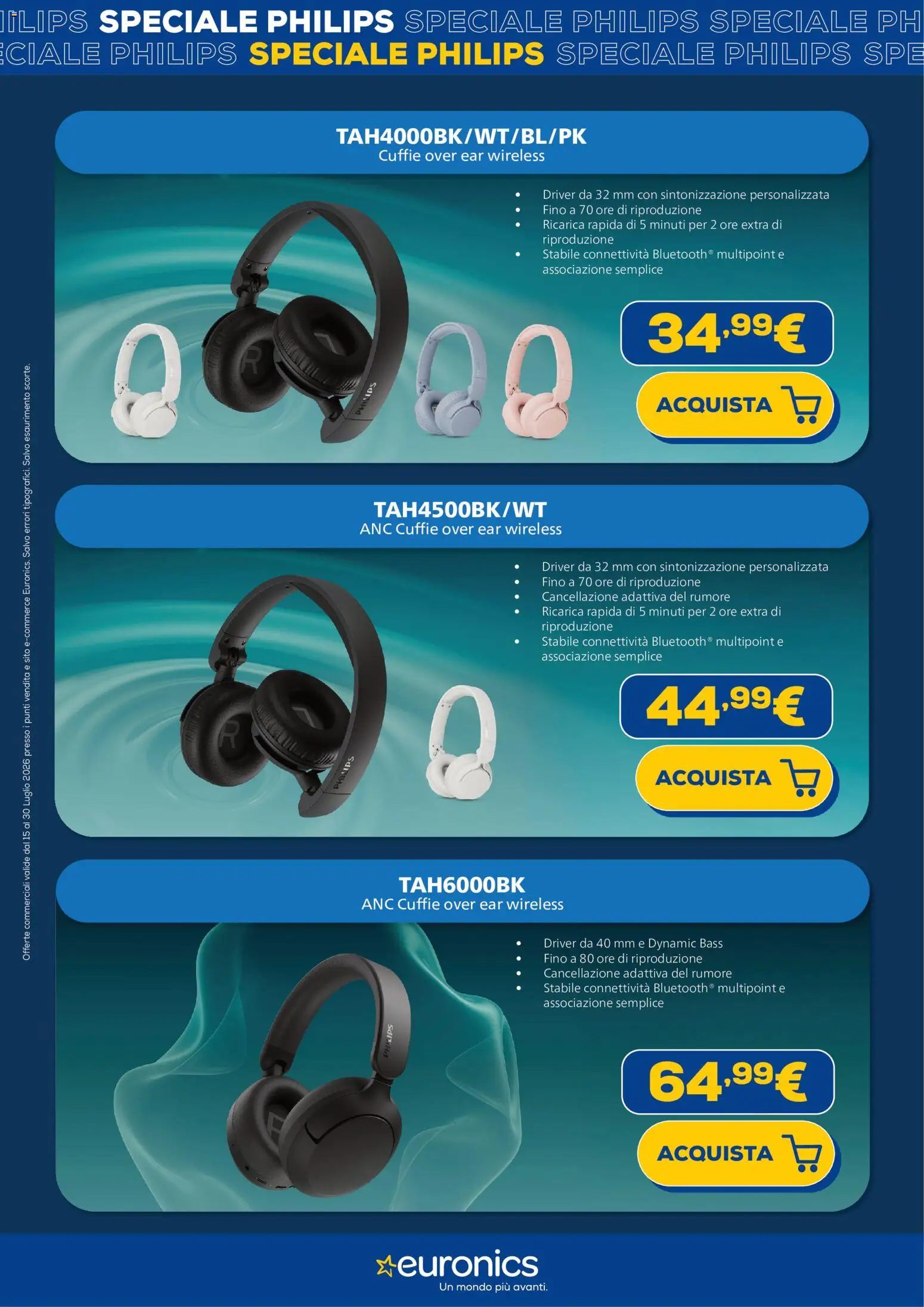 Volantino Euronics del 15/07/2026 | Pagina: 10 | Prodotti: Cuffie