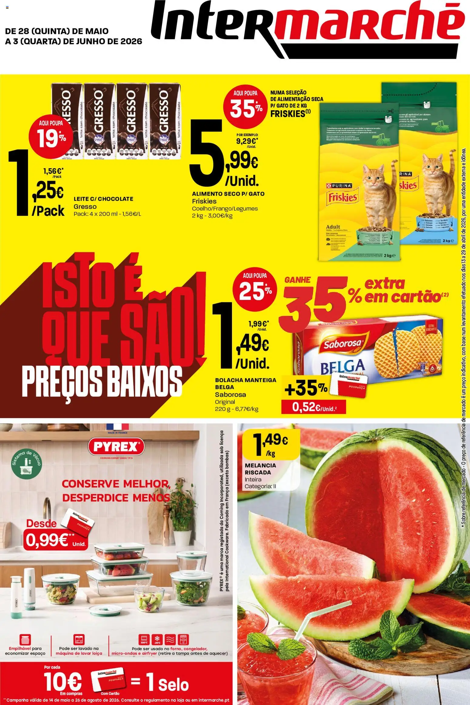 Intermarché Folheto Mini │ válido de 28.05.2026 | Página: 1 | Produtos: Base, Leite, Manteiga, Melancia