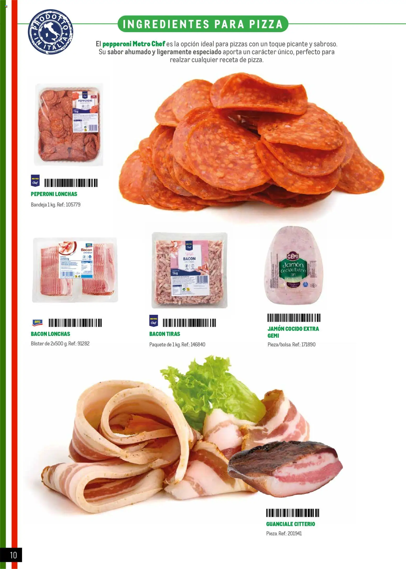 Makro Restaurantes italianos Prat │ válido desde el 27.03.2026 | Página: 10 | Productos: Κρεμάστρα, Jamón, Pizza, Bandeja