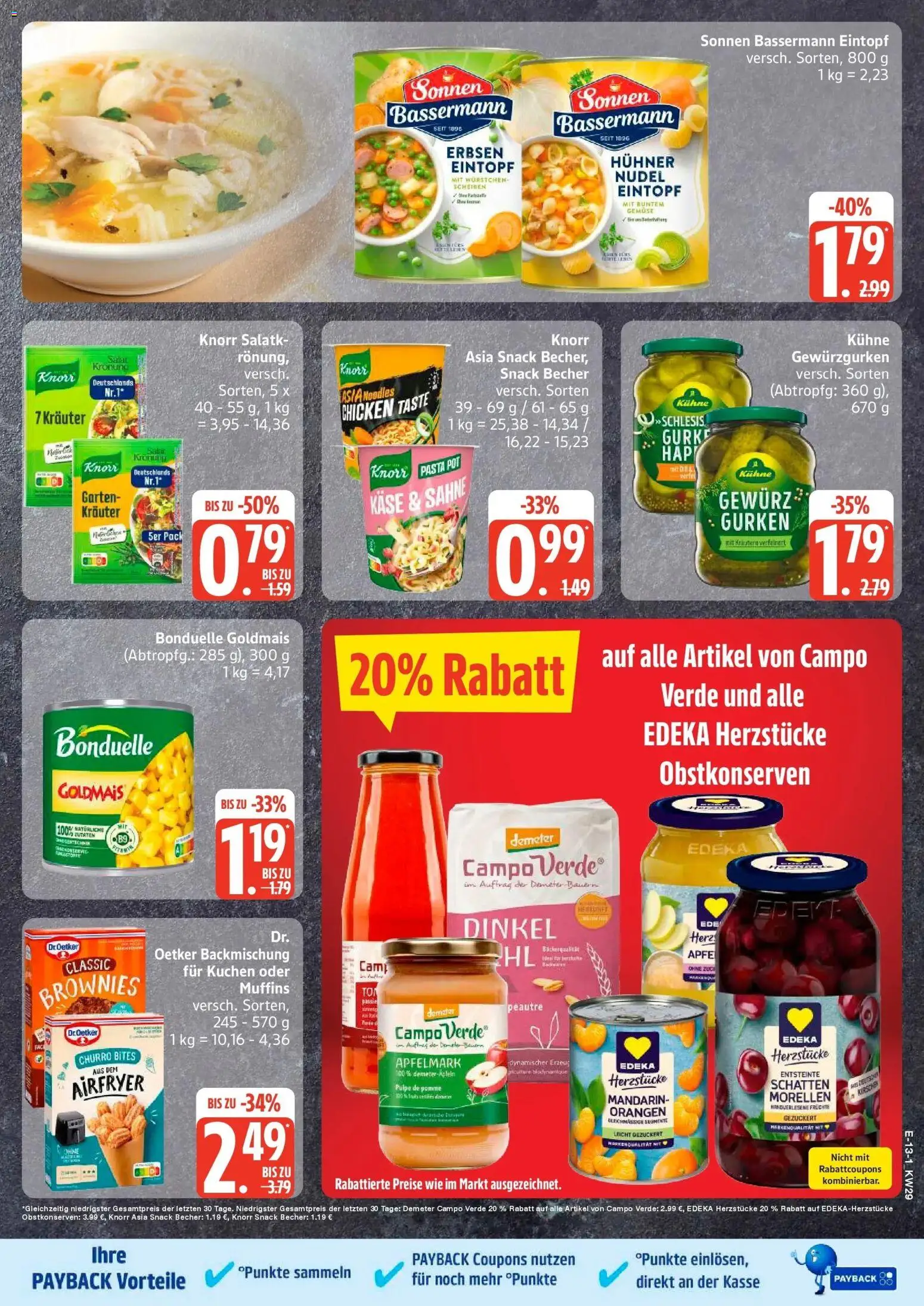 E center Prospekt Stralsund – gültig ab 13.07.2026 | Seite: 16 | Produkte: Orangen, Gemüse, Sahne, Erbsen