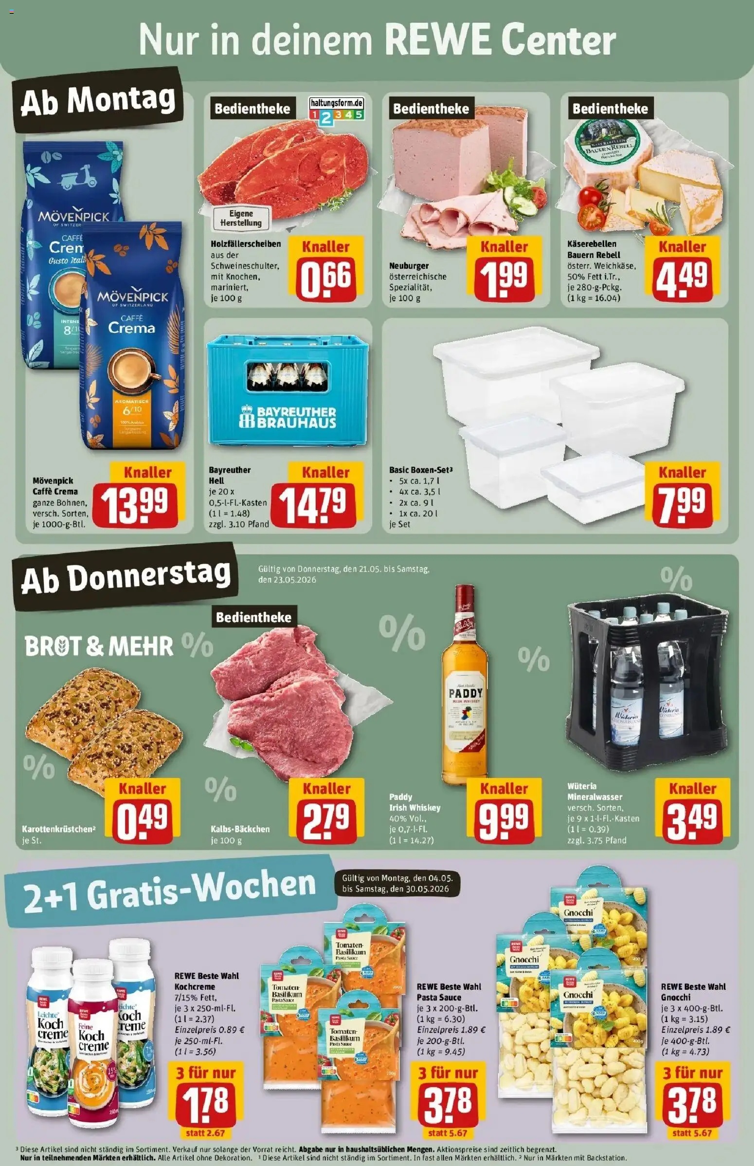 Rewe Prospekt Heppenheim – gültig ab 17.05.2026 | Seite: 3 | Produkte: Bayreuther hell, Tomaten, Creme, Brot