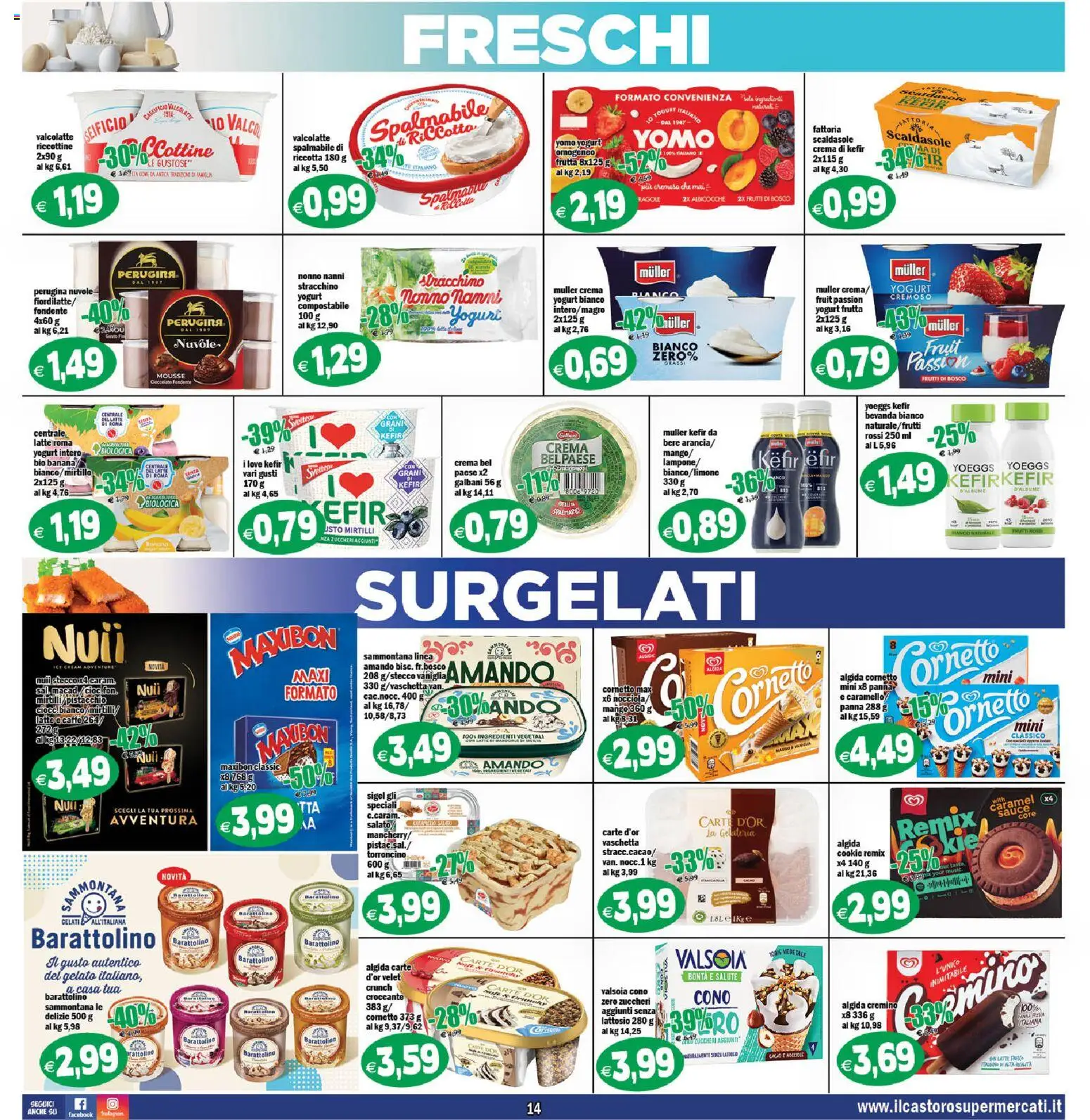 Volantino Il Castoro del 21/08/2026 | Pagina: 14 | Prodotti: Cioccolato, Panna, Gelato, Frutta