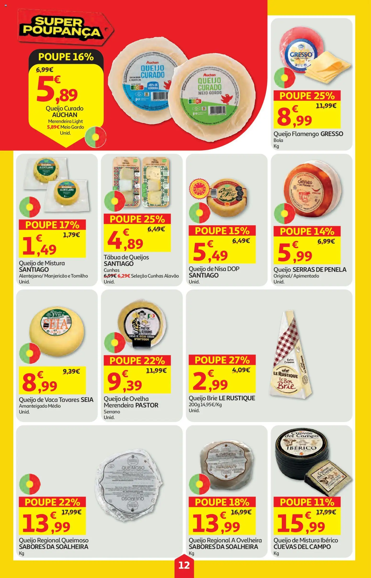 Auchan folheto │ válido de 11.06.2026 | Página: 12 | Produtos: Tábua, Queijo