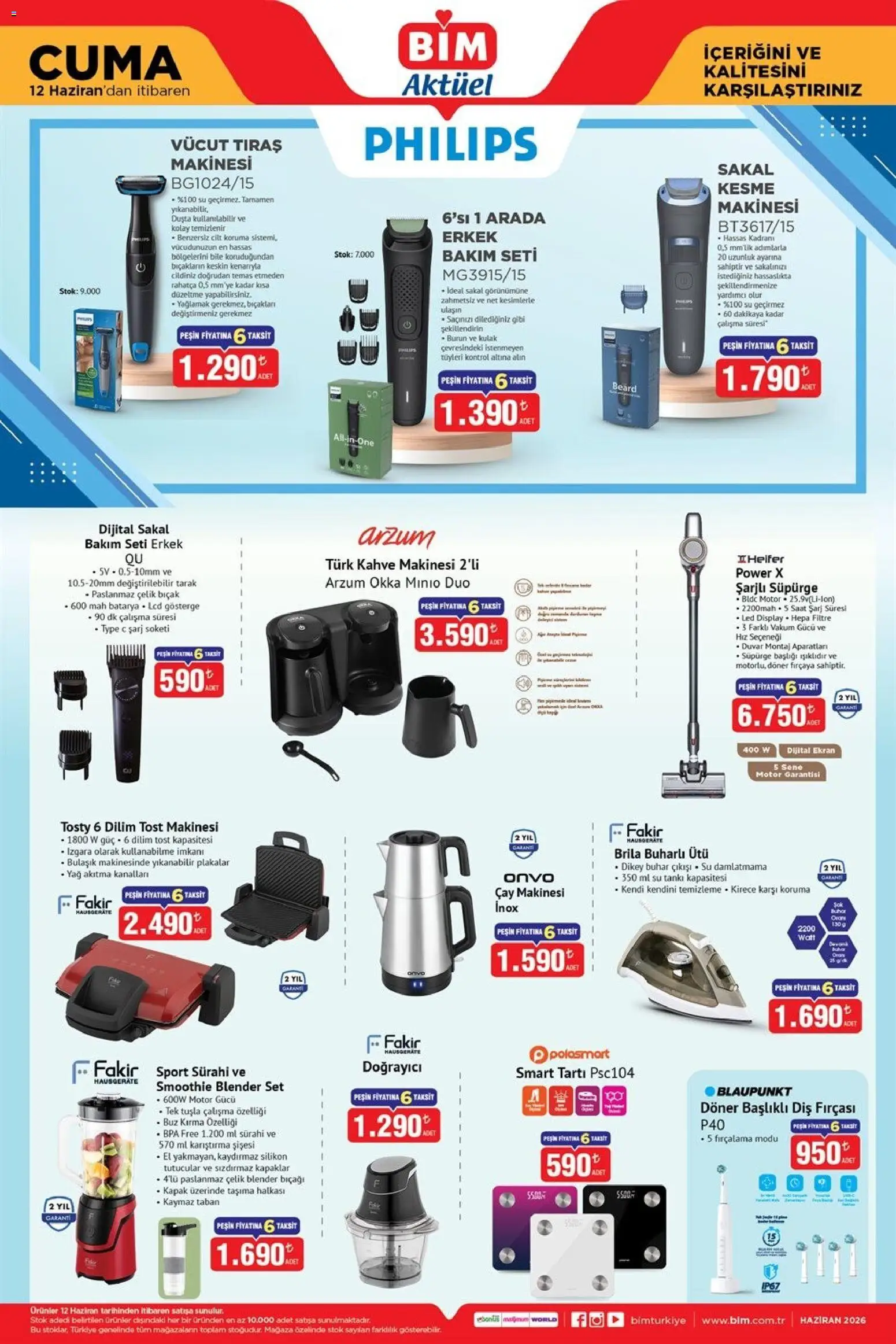 BİM - Katalog Cuma - 12.06.2026 tarihinden itibaren geçerlidir | Sayfa: 2 | Ürünler: Döner, Çay makinesi, Diş fırçası, Yağ