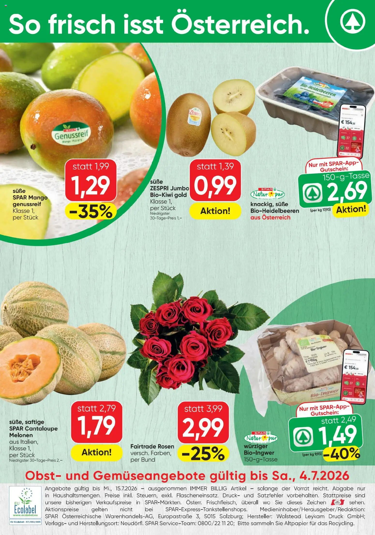 Spar - Flugblatt gültig ab 01.07.2026 | Seite: 24 | Produkte: Obst, Mango