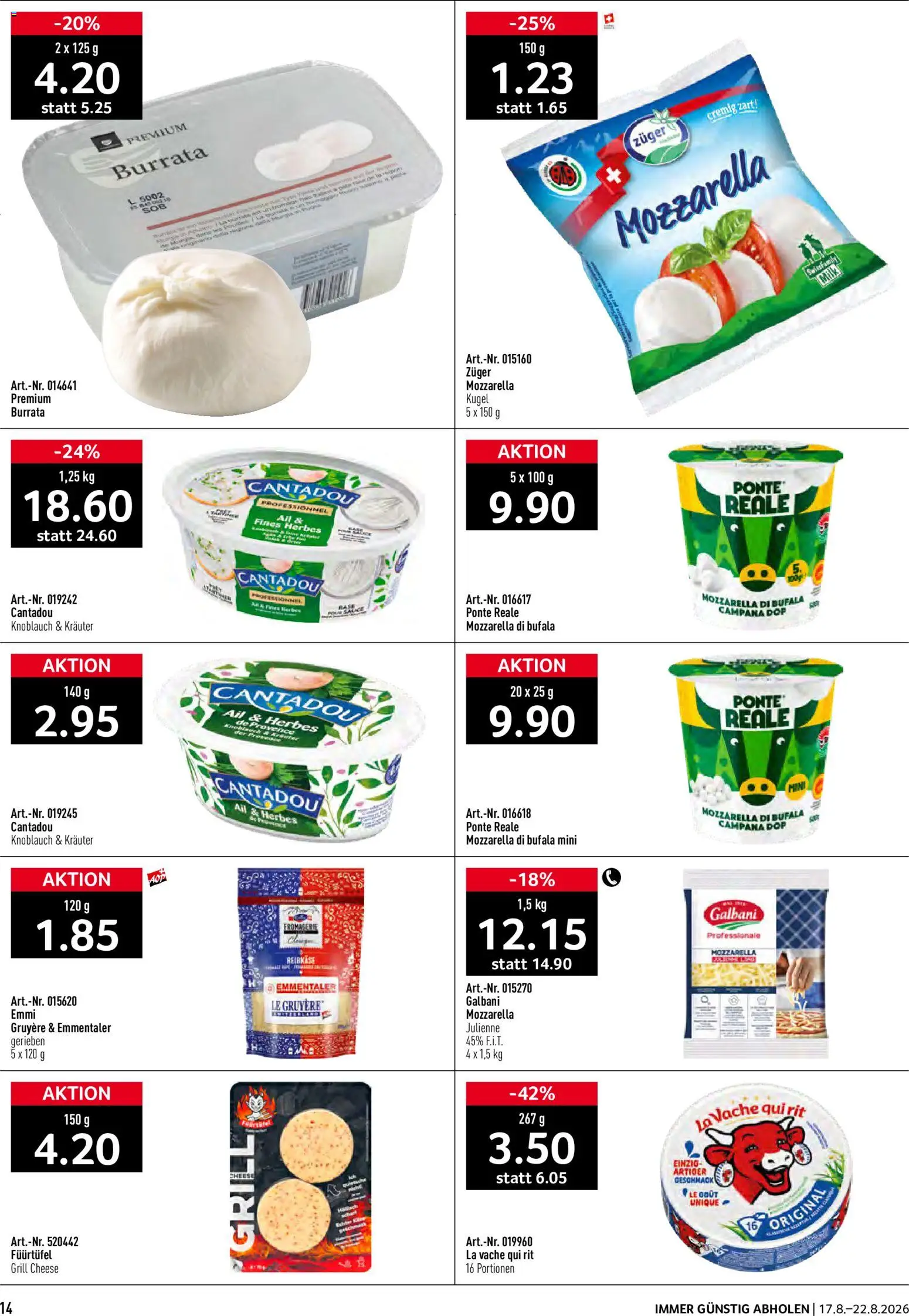 Prodega aktionen – gültig ab 17.08.2026 | Seite: 14 | Produkte: Burrata, Knoblauch, Grill