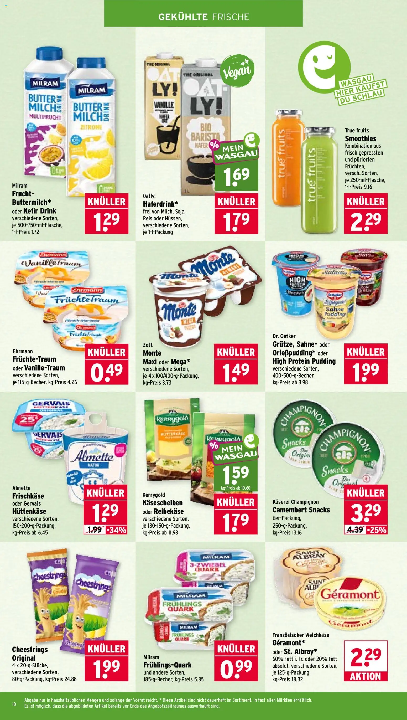 Wasgau Prospekt – gültig ab 05.10.2026 | Seite: 10 | Produkte: Kefir, High protein pudding, Vanille, Oatly