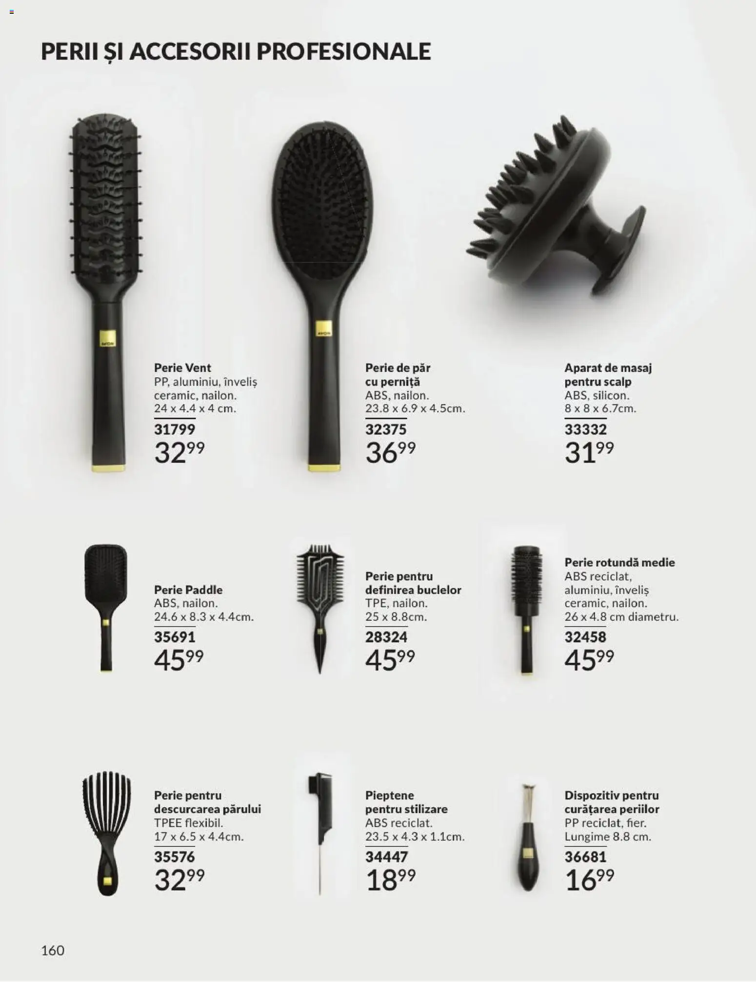 Noul catalog Avon – valabil de la 01.09.2026 | Pagină: 160 | Produse: Perie de păr, Fier, Aparat, Perie