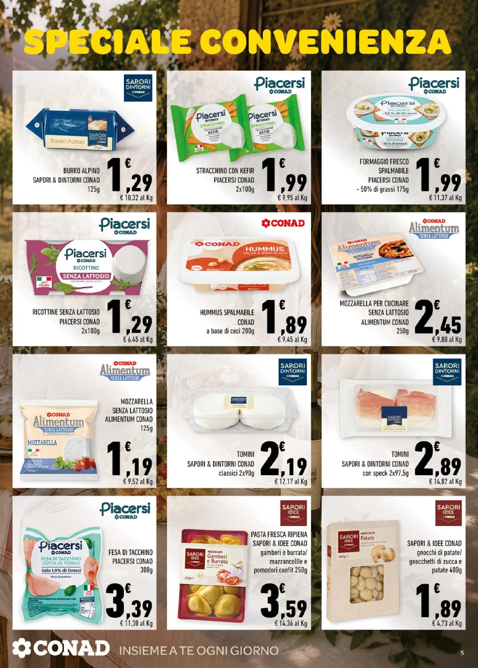 Volantino Conad del 08/07/2026 | Pagina: 5 | Prodotti: Ceci, Mazzancolle, Burrata, Gnocchetti