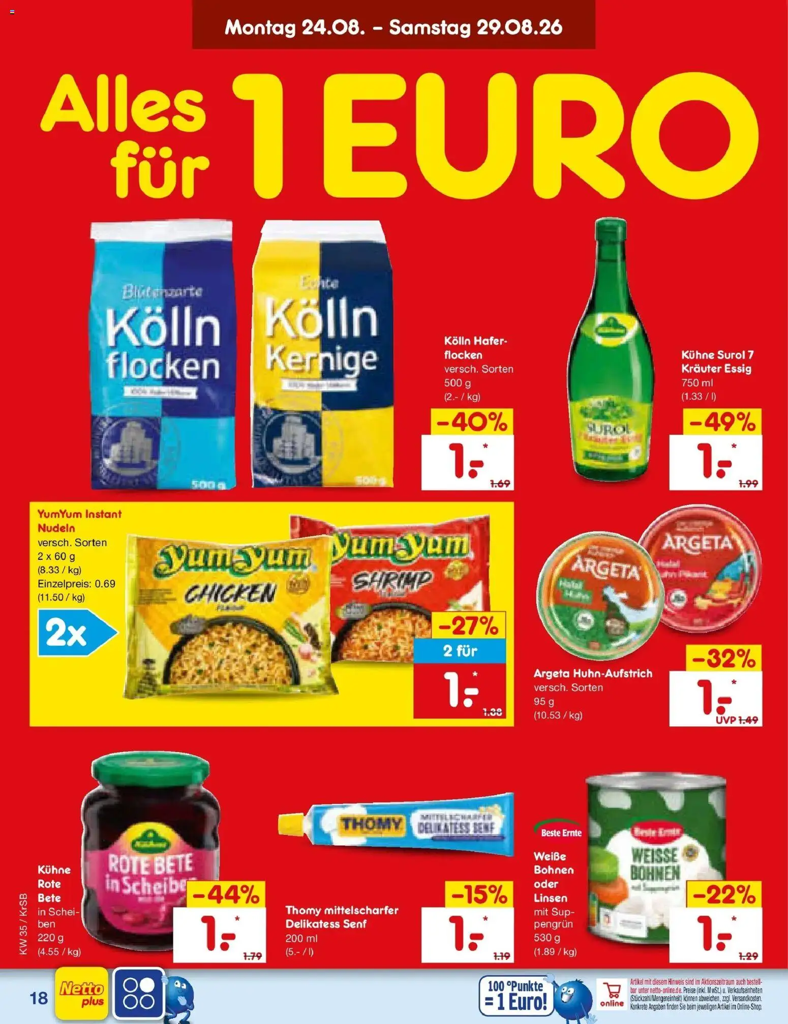Netto Marken-Discount Prospekt Baesweiler – gültig ab 24.08.2026 | Seite: 28 | Produkte: Kolln, SUP, Nudeln, Flocken
