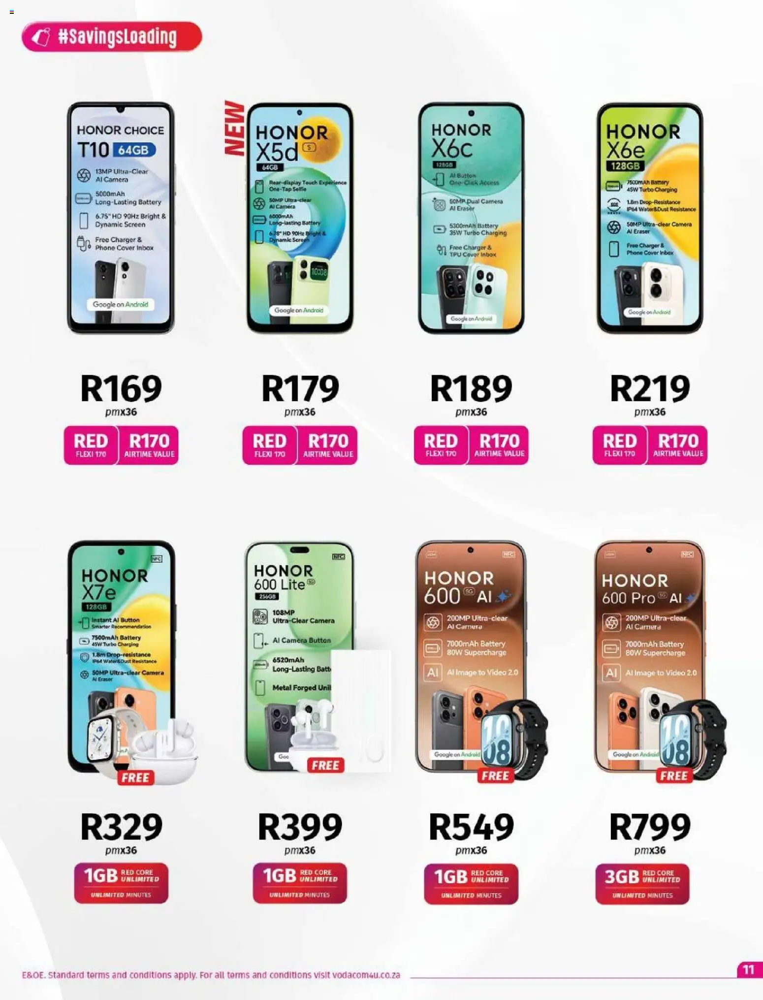 New Vodacom catalogue – valid from 01/10/2026 | Page: 11 | Products: Phone, Camera, Battery, Charger