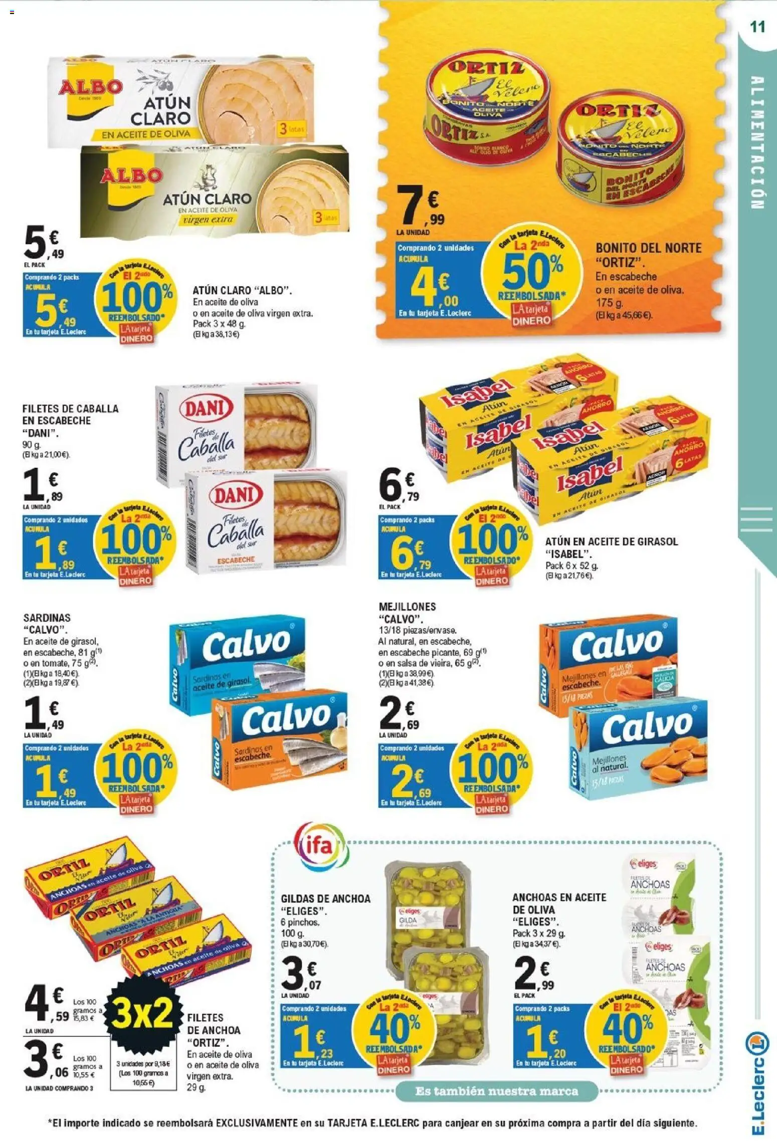 E.Leclerc Mega Sorteo │ válido desde el 07/10/2026 | Página: 11 | Productos: Atún, Aceite de girasol, Caballa, Sardinas