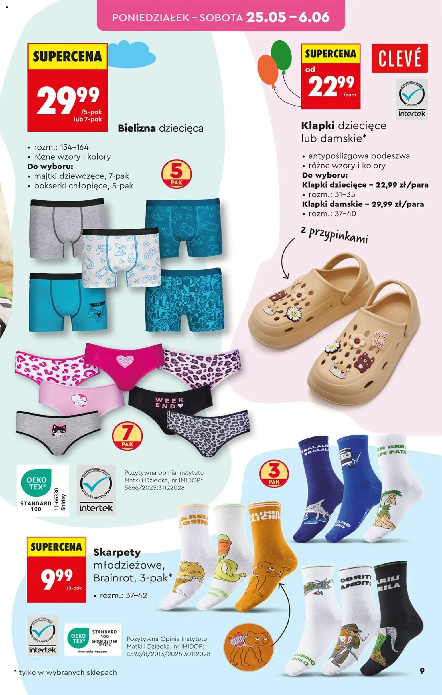 Biedronka gazetka - Hity i inspiracje od 25.05.2026 | Strona: 11 | Produkty: Bielizna, Majtki, Klapki, Klapki damskie