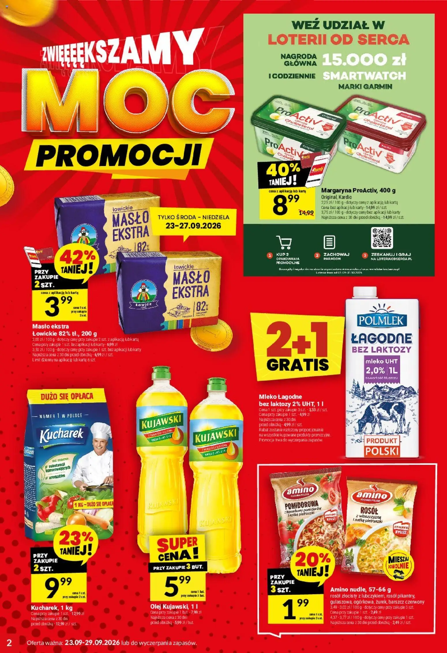 Twój Market gazetka od 23.09.2026 | Strona: 2 | Produkty: Bez laktozy, Włoszczyzna, Margaryna, Mleko UHT