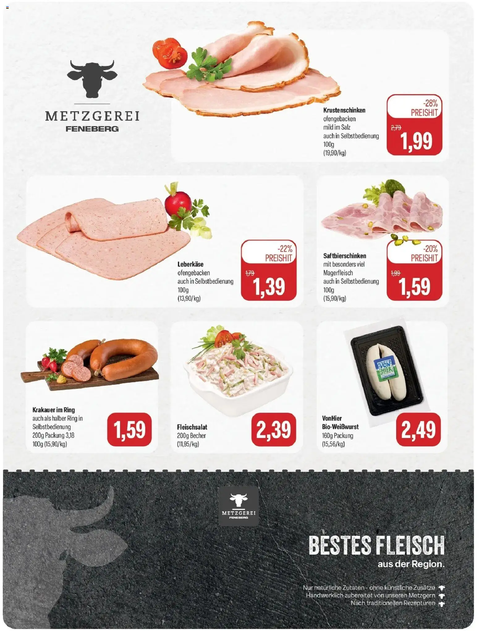 Feneberg Aktuelle Angebote (ab 28.09.2026) zum Blättern | Seite: 2 | Produkte: Salz, Fleisch, Leberkase
