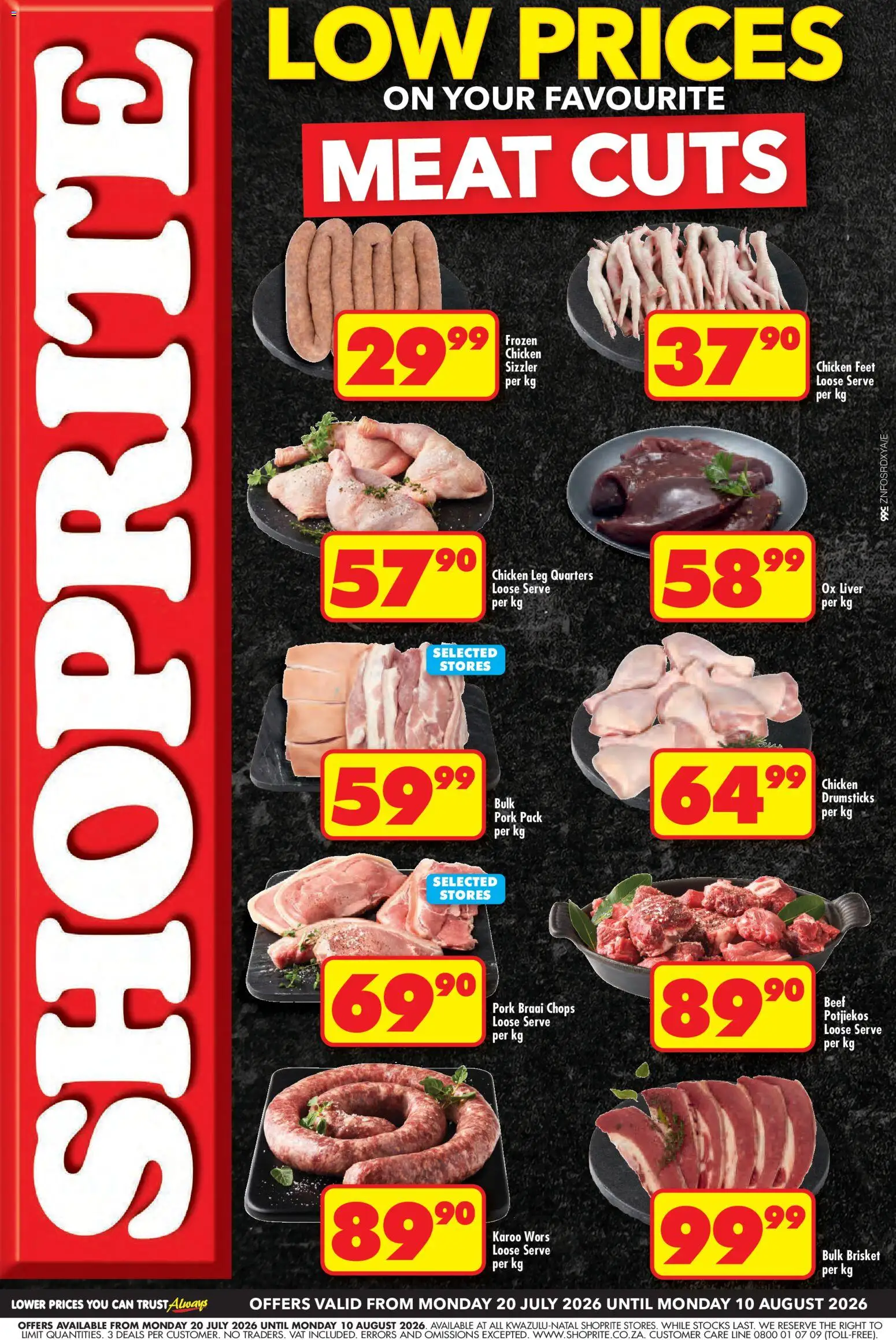 New Shoprite catalogue – valid from 20/07/2026 | Page: 1 | Products: Drone, Chicken, Pork, Beef