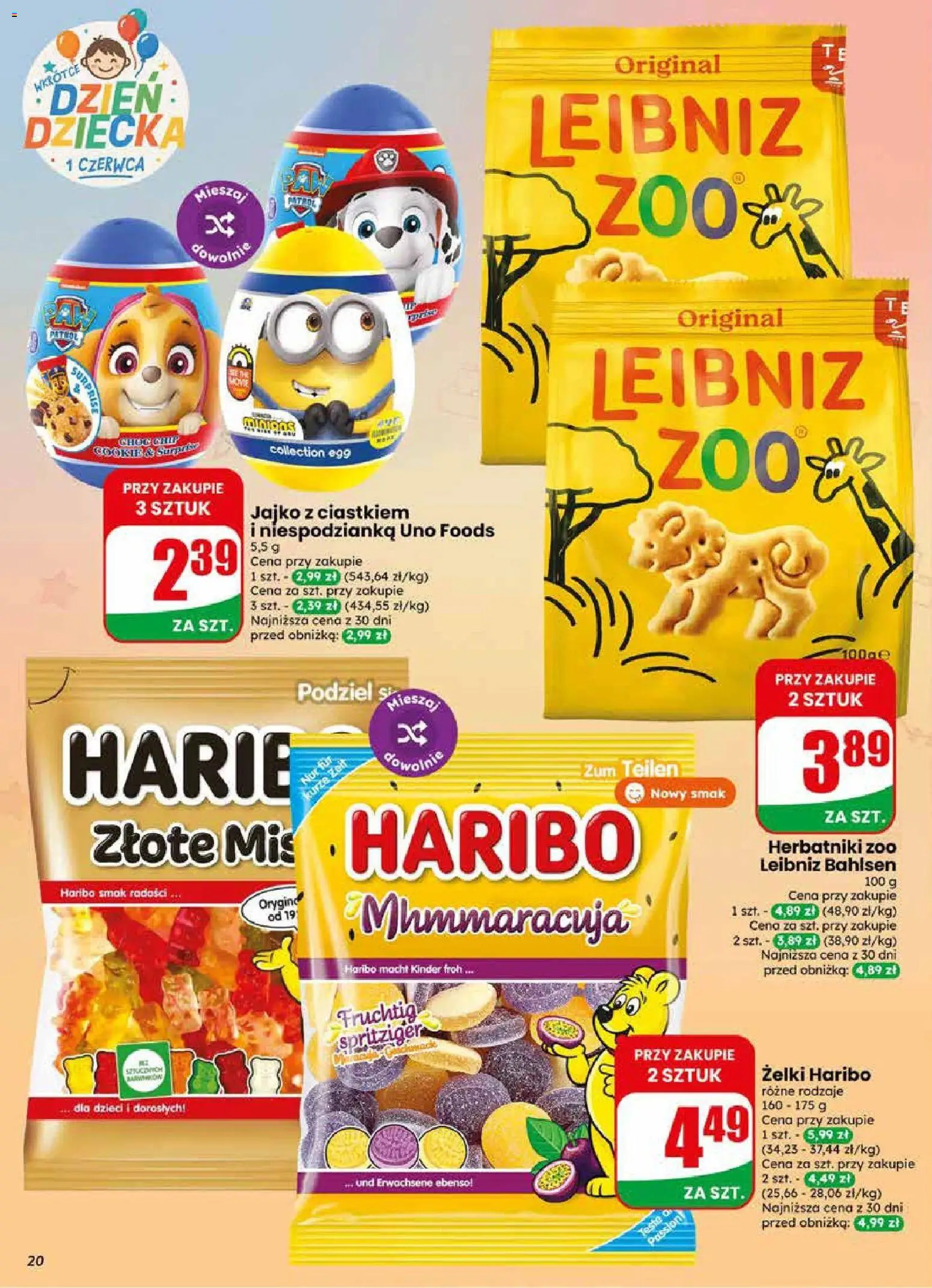 Dino gazetka od 20.05.2026 | Strona: 20 | Produkty: Żelki haribo, Herbatniki, Żelki