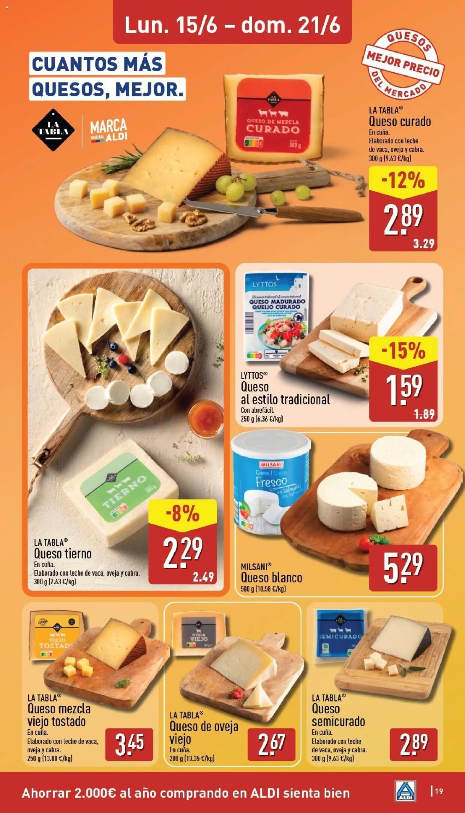 Aldi folleto Canarias │ válido desde el 15.06.2026 | Página: 19 | Productos: Queso de oveja, Leche, Queso, Cuna