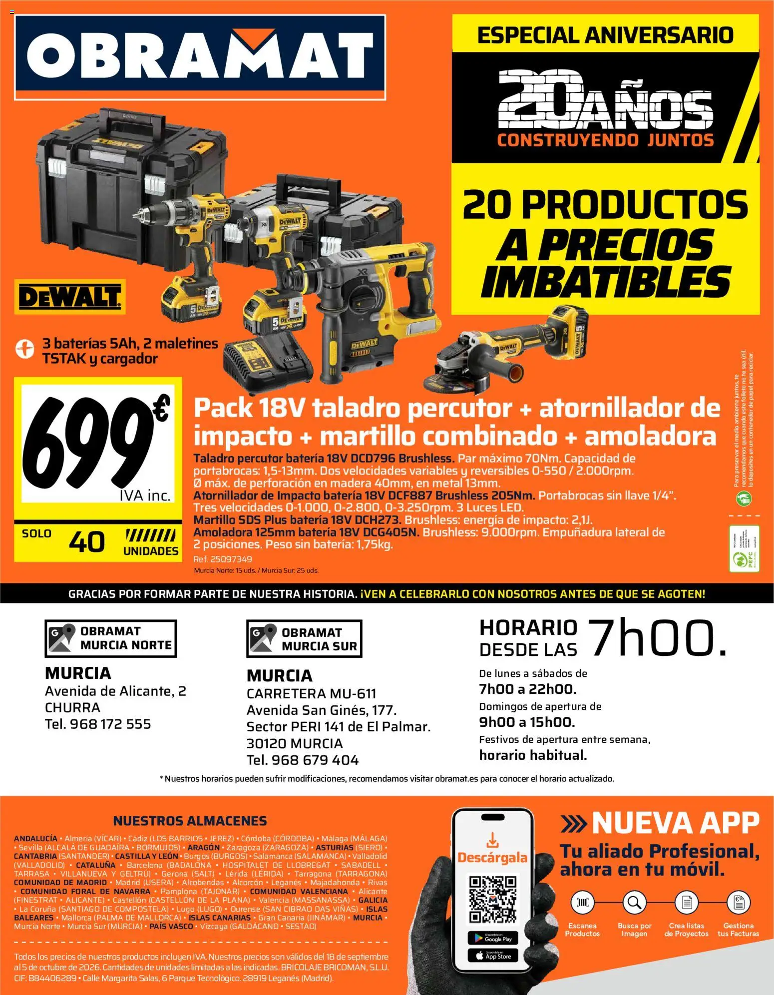 Obramat - Murcia │ válido desde el 18/09/2026 | Página: 8 | Productos: Taladro percutor, Té, Peso, Batería