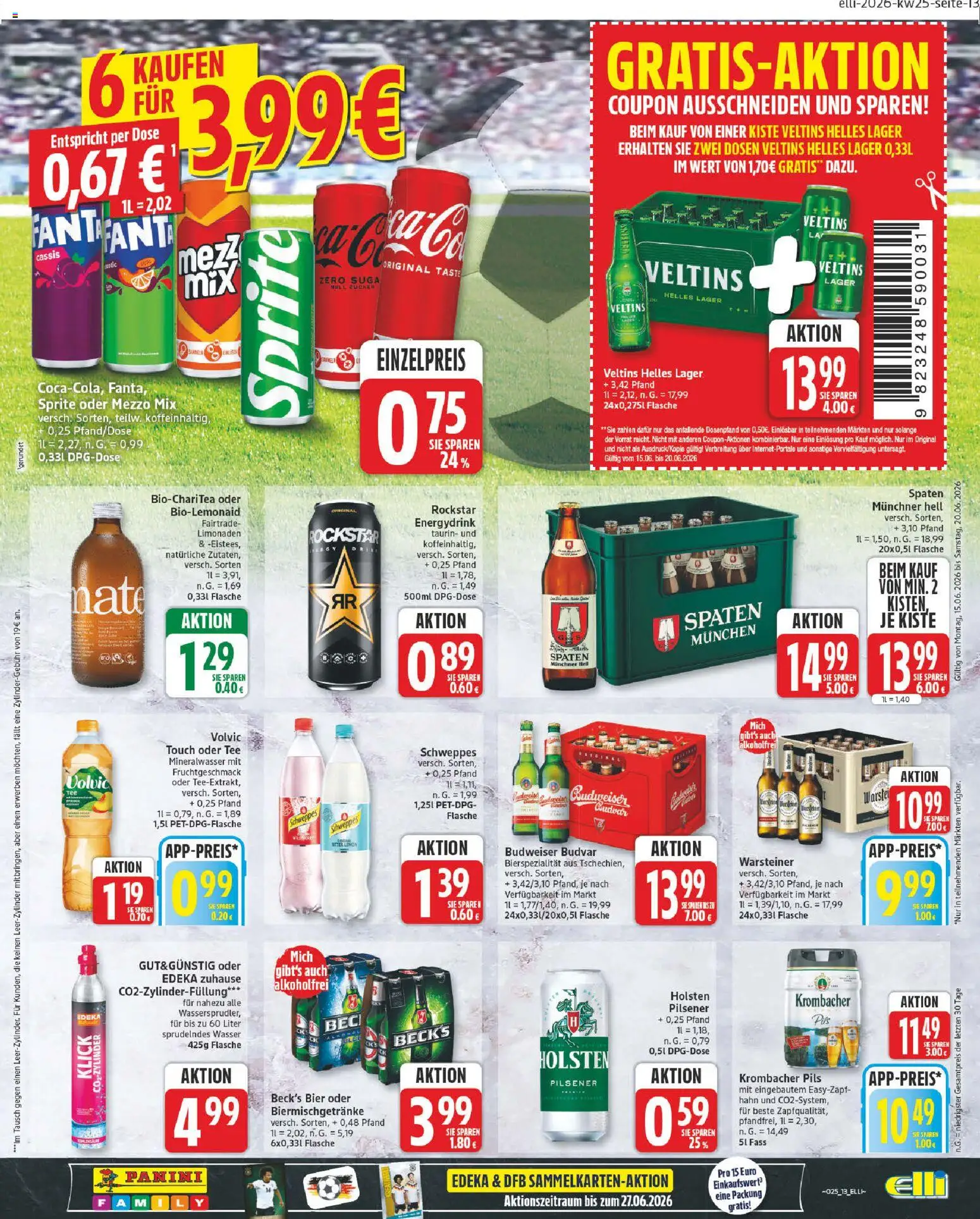 Elli Markt Prospekt Schloß – gültig ab 15.06.2026 | Seite: 17 | Produkte: Bier, Schweppes, Oder mezzo mix, Volvic