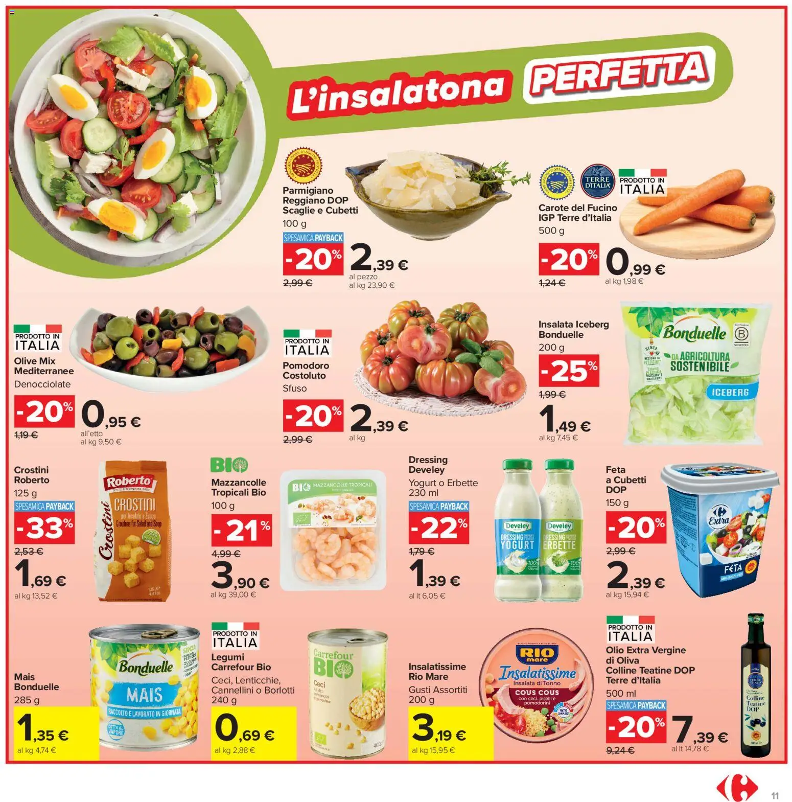 Volantino Carrefour del 13/07/2026 | Pagina: 11 | Prodotti: Legumi, Yogurt, Feta, Parmigiano