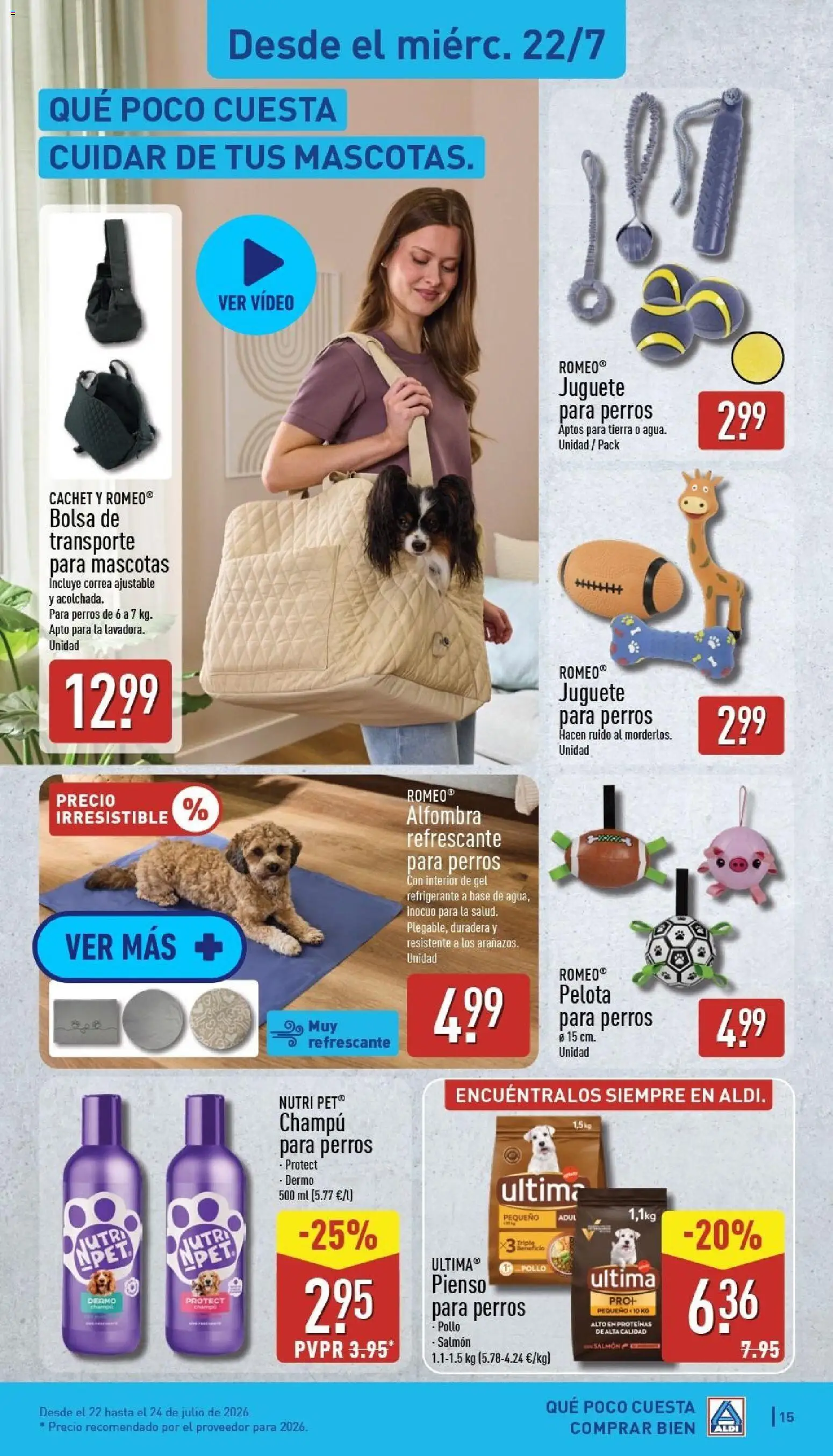 Aldi folleto Península │ válido desde el 20/07/2026 | Página: 15 | Productos: Champú, Video, Bolsa, Alfombra
