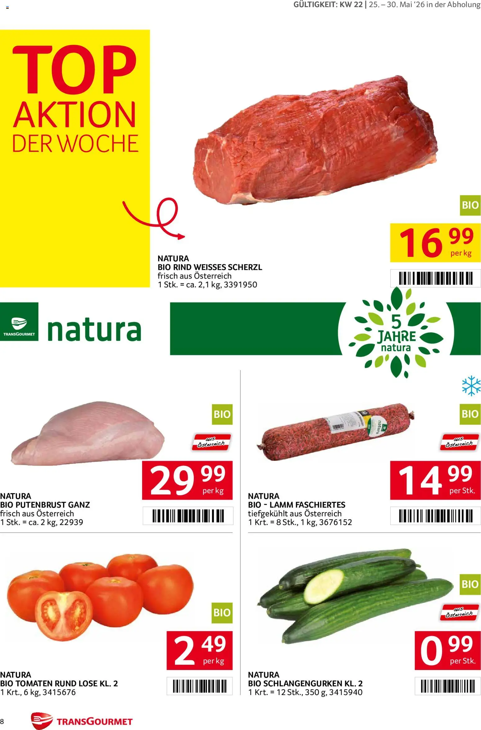 Transgourmet Flugblatt gültig ab 25.05.2026 | Seite: 8 | Produkte: Tomaten